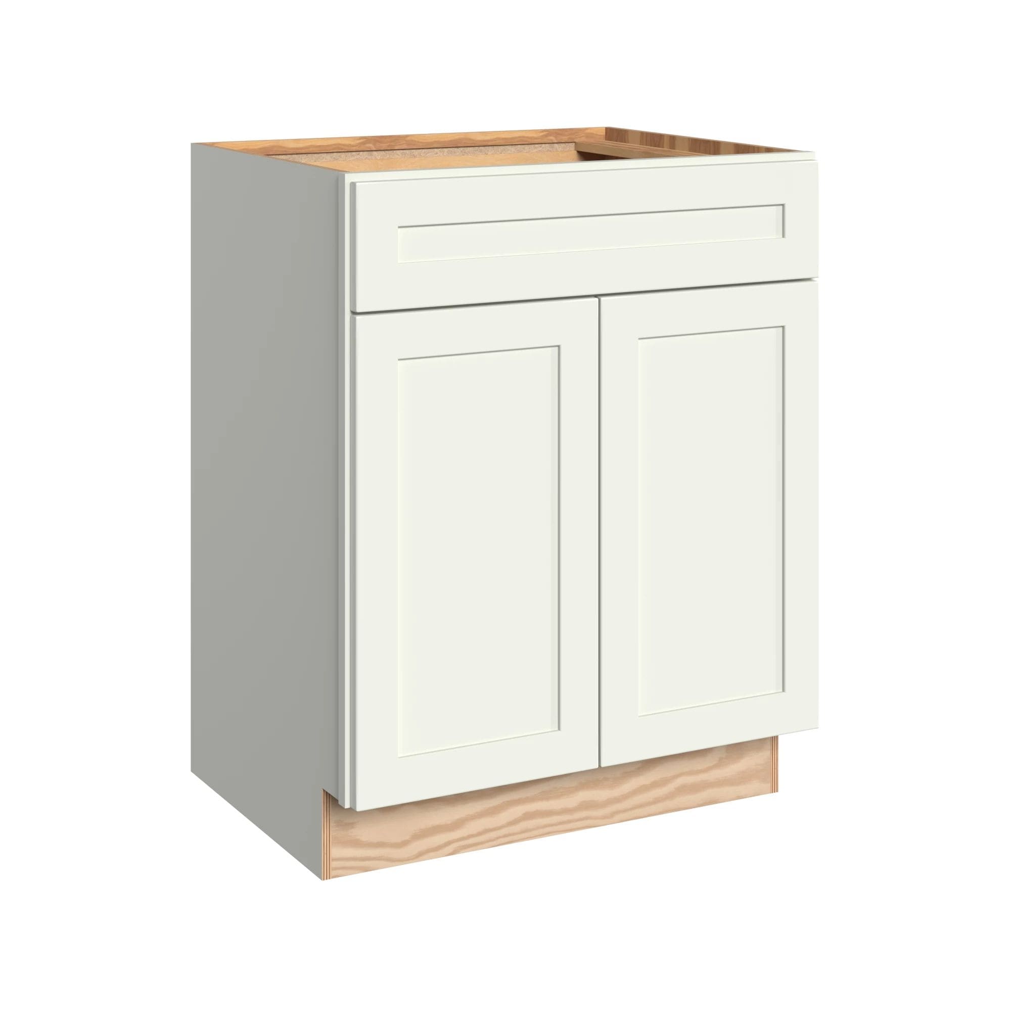 KraftMaid Momentum VSB272134G71 Deveron 27-in Dove White Bathroom Vanity Base Cabinet without Top
