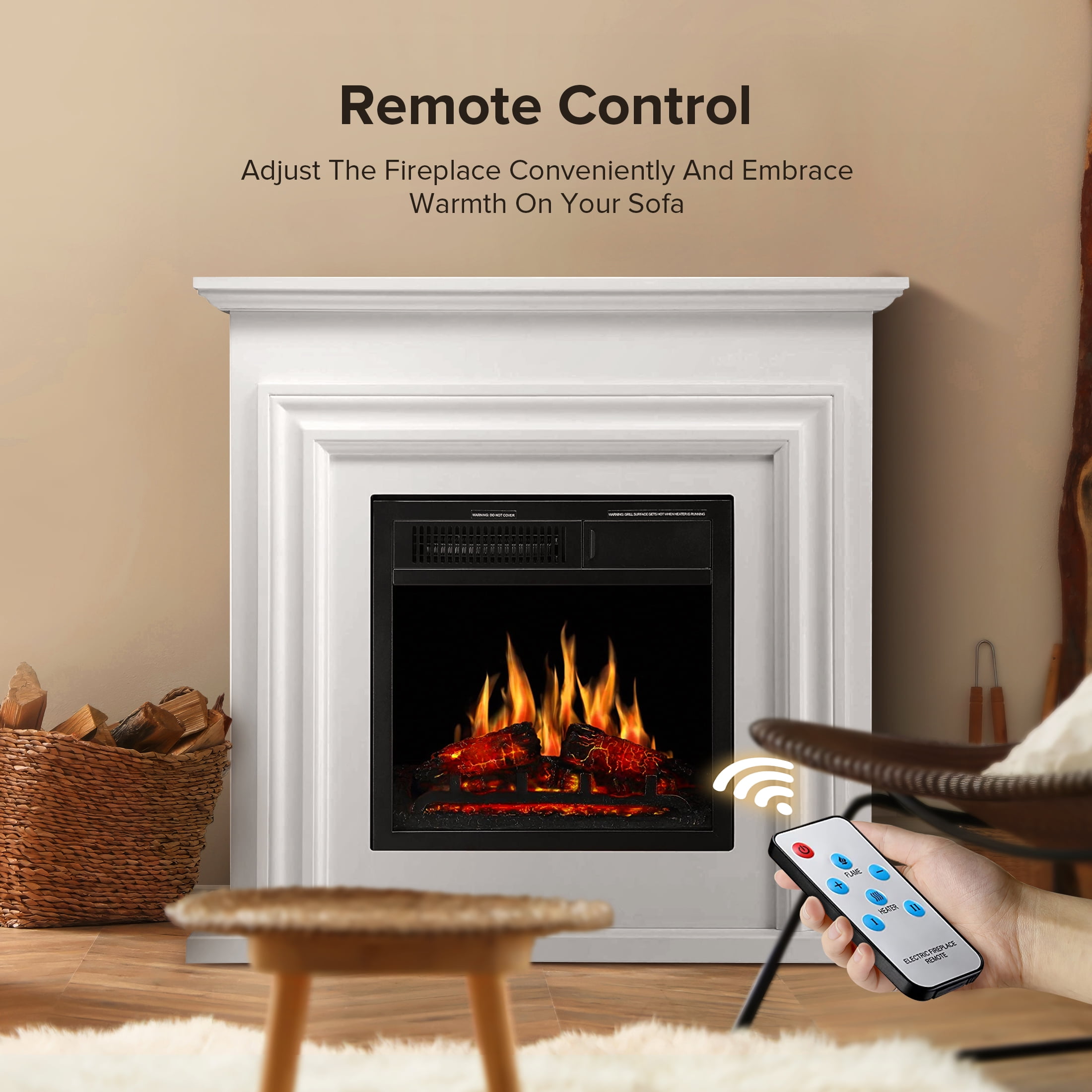 COWSAR M27-PEARLWHITE Electric-Fireplaces - View #3