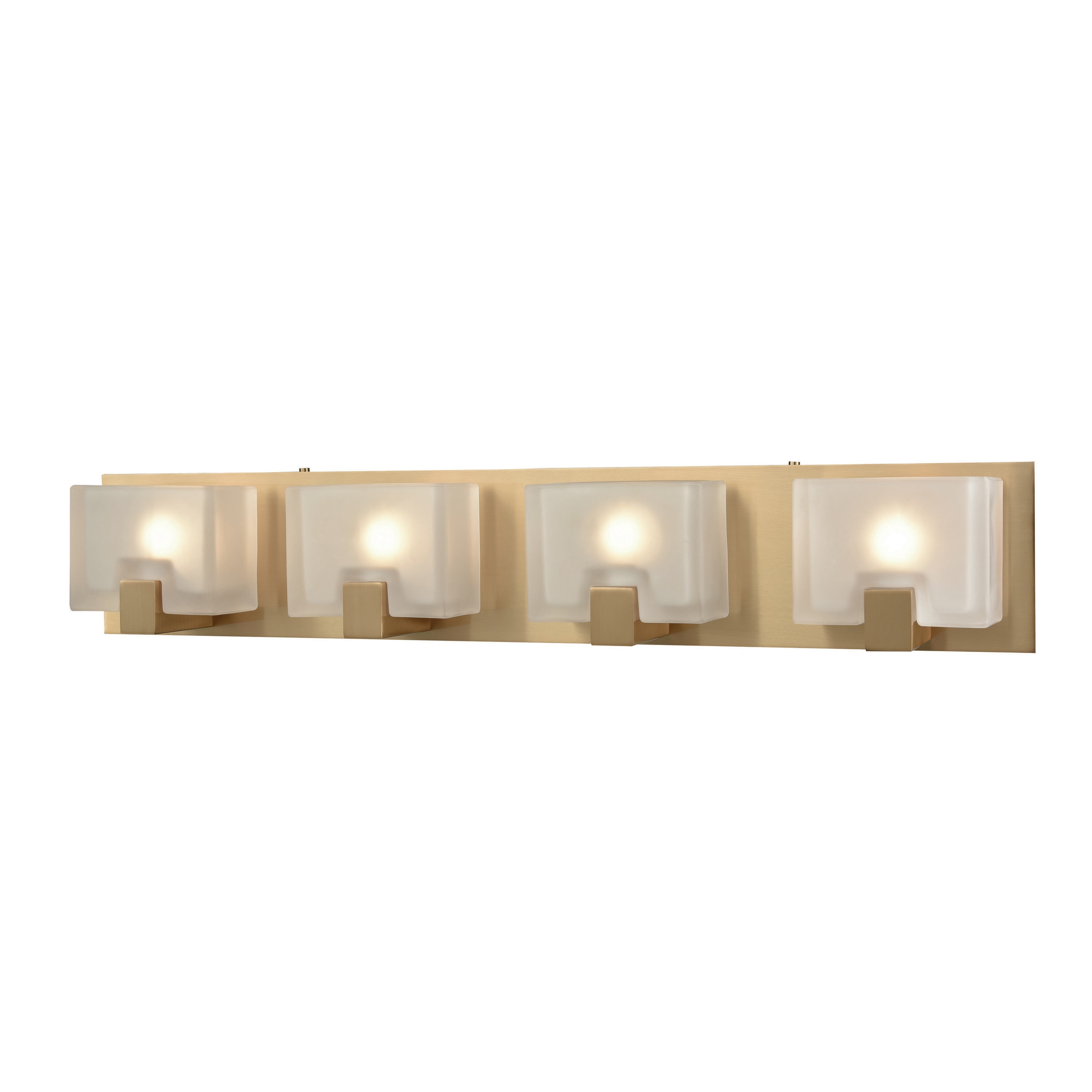 Pemlico 28-in 4-Light Satin Brass LED Modern/Contemporary Vanity Light | - Westmore by ELK Lighting LWVL-220308250