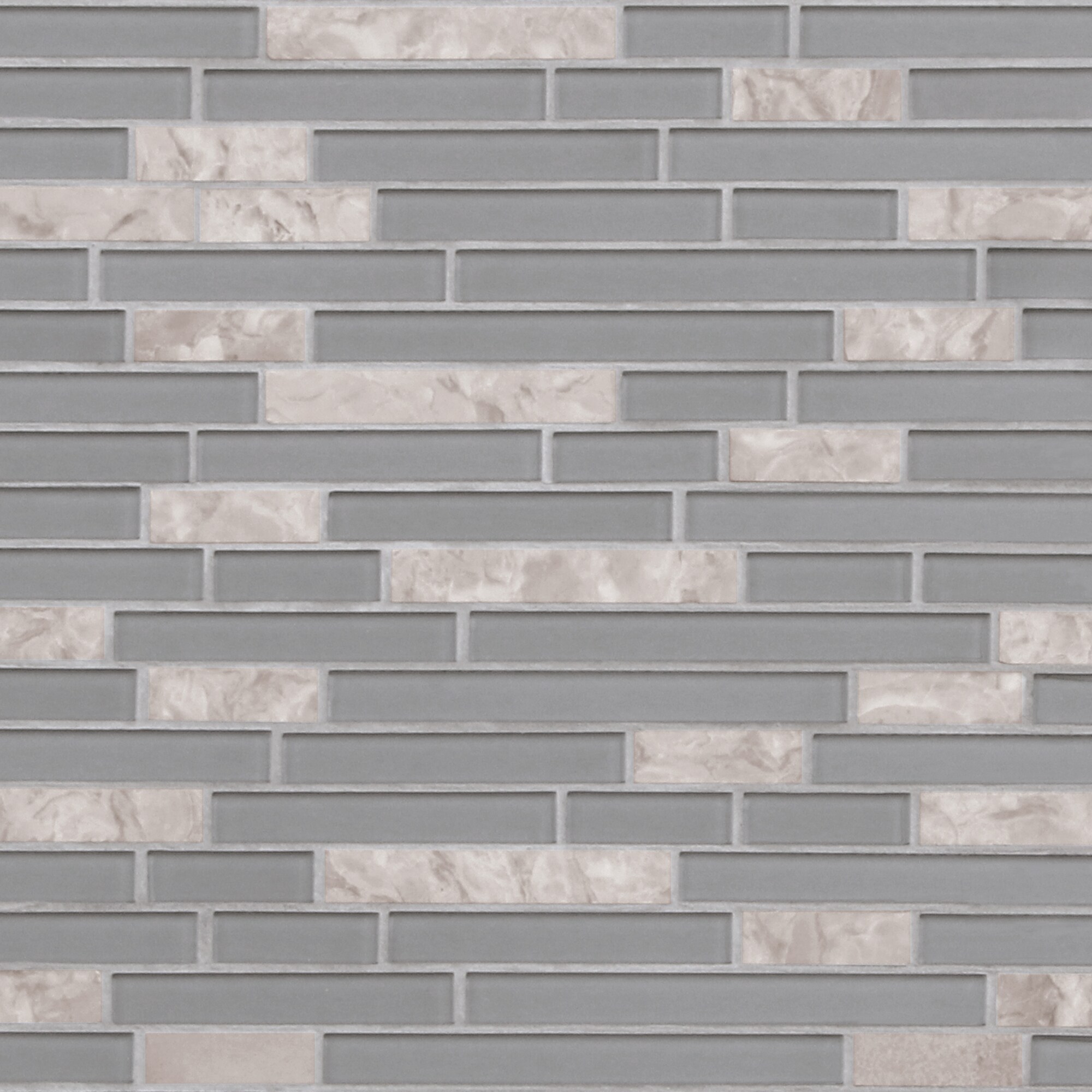 Gray and Black Glass Stone Mosaic Tile 12" x 12"