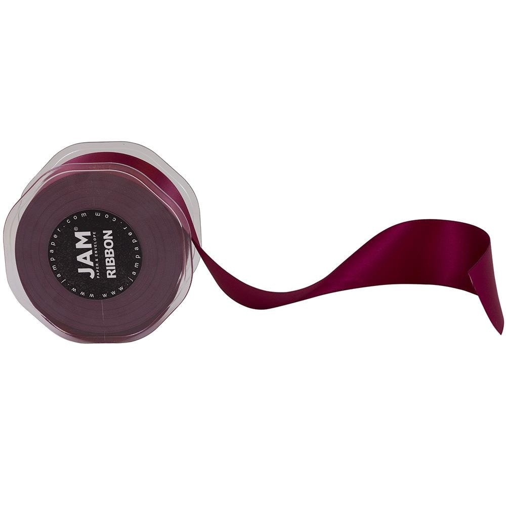 JAM Paper 808SAWI25 75-Feet L x 0.1-Inches W Burgundy Ribbon