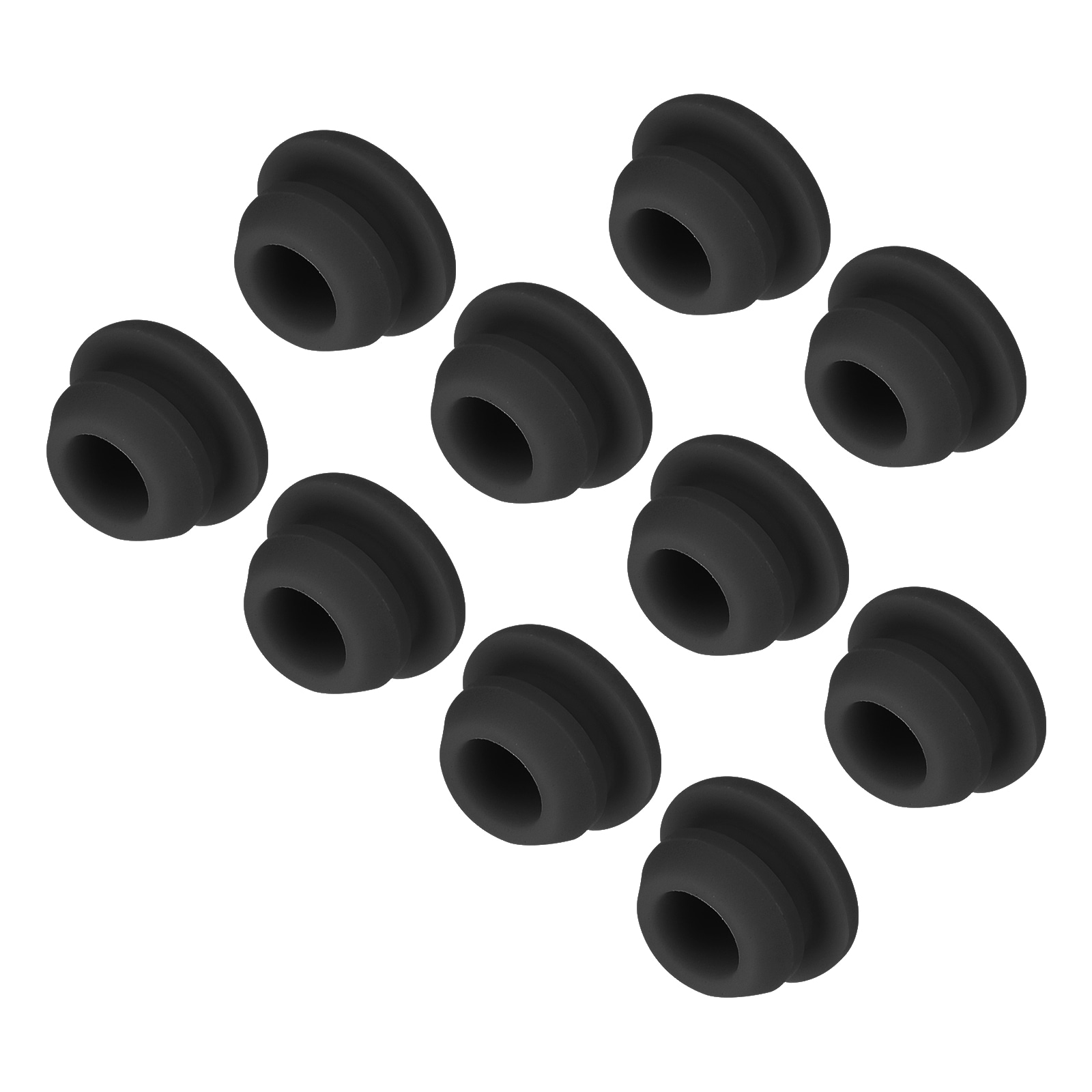 Unique Bargains 10pcs Silicone Snap in Locking Hole Plugs 8mm/0.3Inch Mounting Diameter Narrow Groove Width 2mm Panel Seal Cover Round for Kitchen Bulkheads Waterproof Sealing Plugs Black #S26051500UX8618