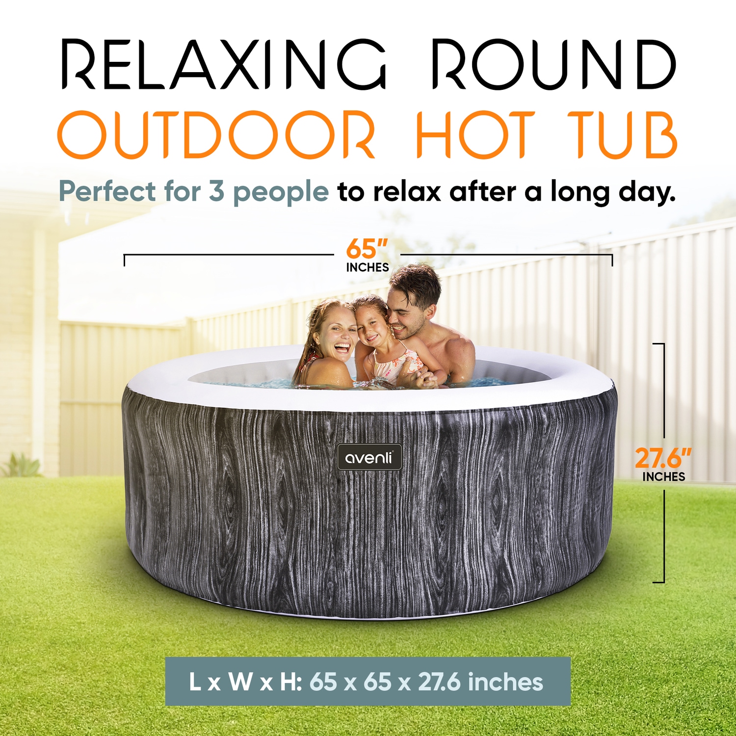 JLeisure 65-in x 27.6-in 3-Person Inflatable Round Hot Tub in the Hot ...