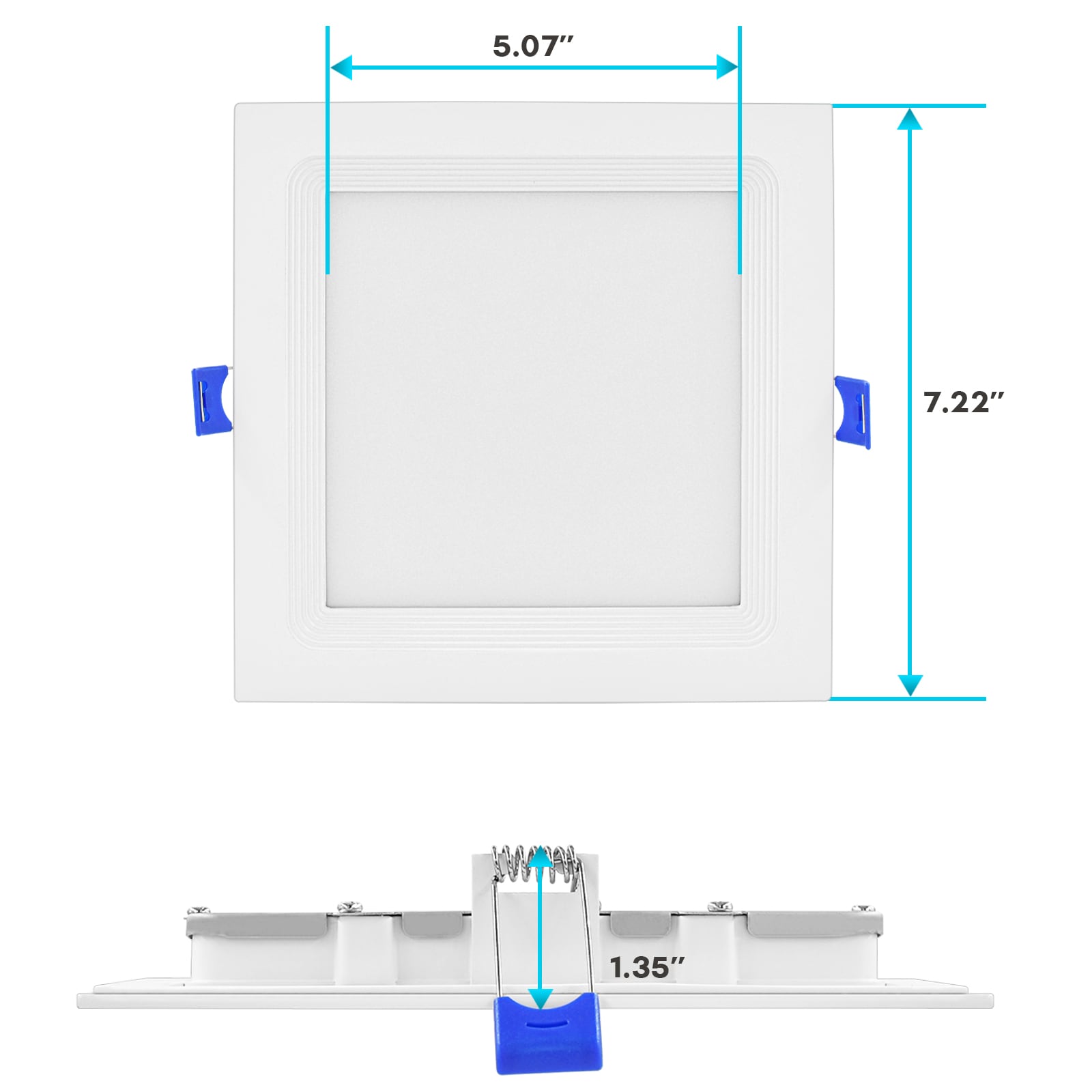 Luxrite White 6-in 1400-Lumen Switchable White Square Dimmable LED ...