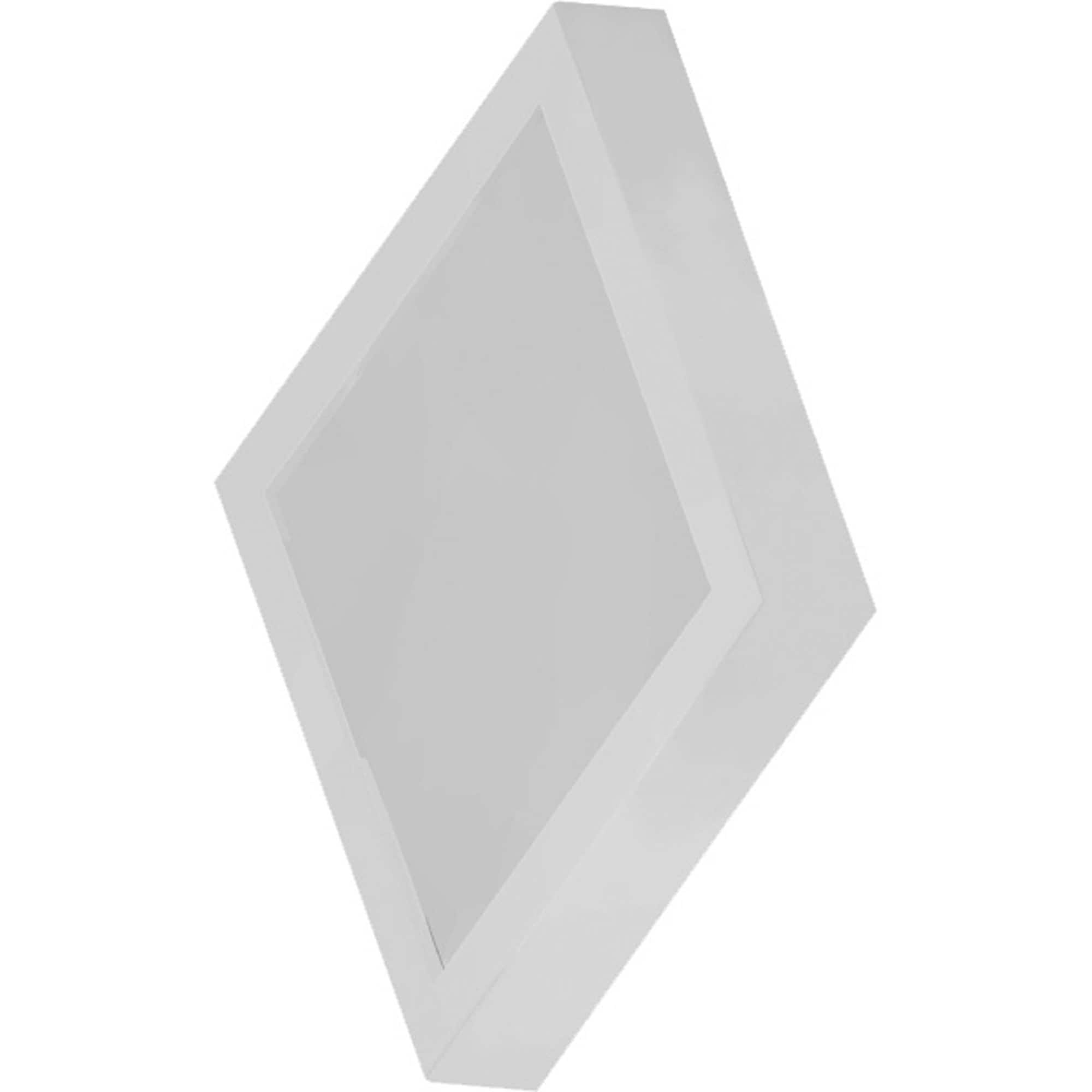 Satin White Square LED Flush Mount Ceiling Light, Modern 8"