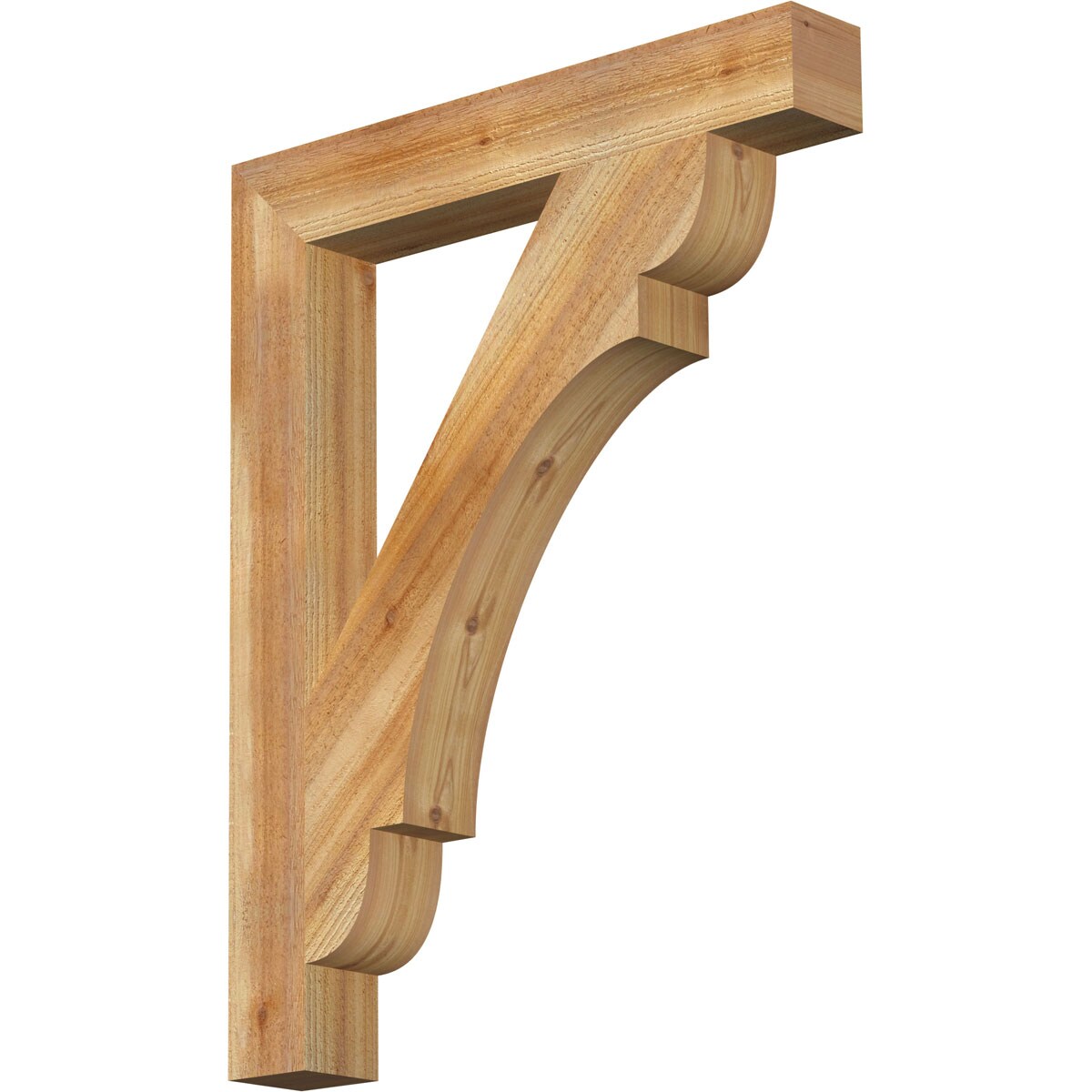 Ekena Millwork BKT04X28X36OLY05RWR Olympic block rough sawn 4-in x 28-in x 36-in Western red cedar Brown Wood Standard bracket