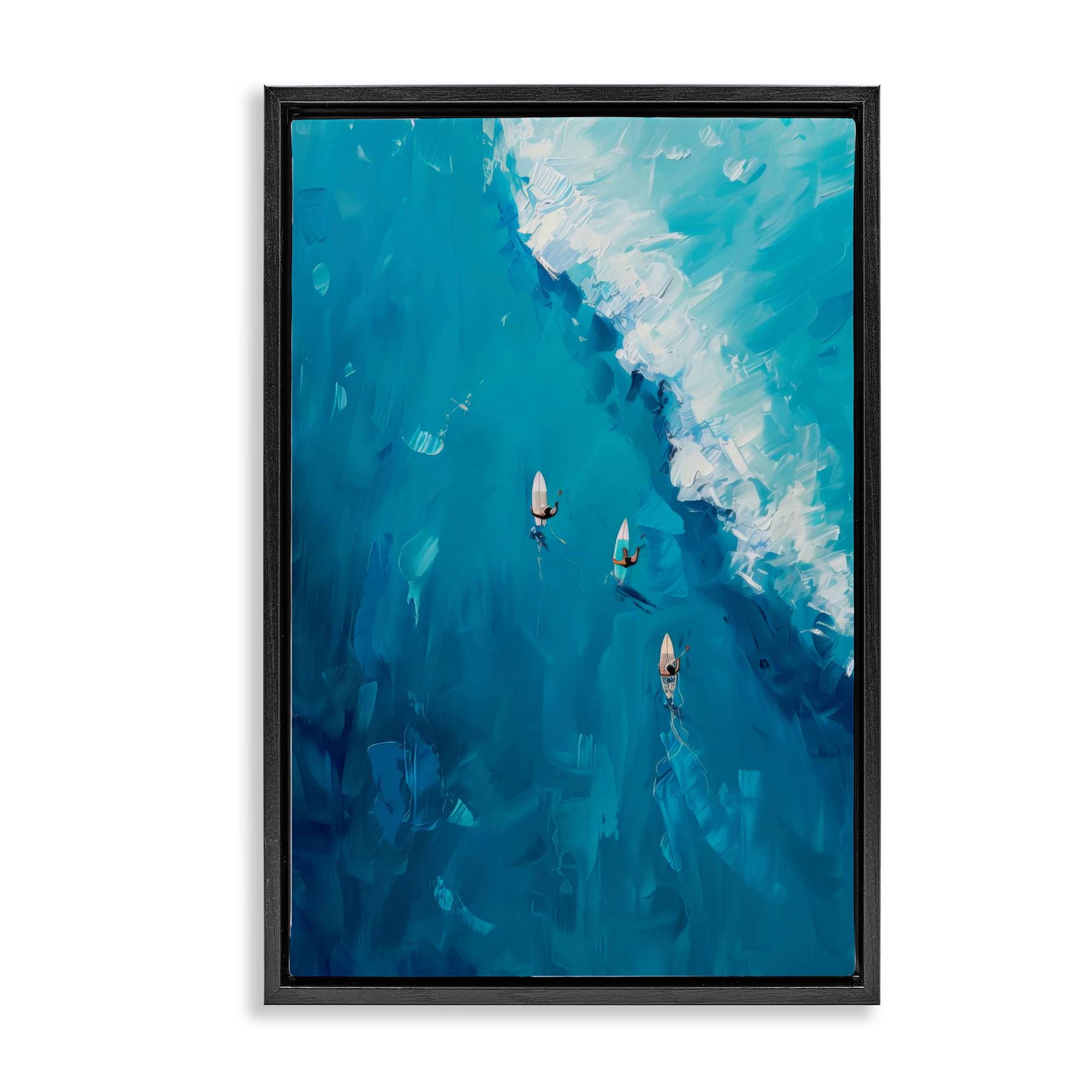 Stupell Industries BT-721-FFB-20X30 Aerial Surfers Approaching Wave Floating Frame design by LSR Design Studio