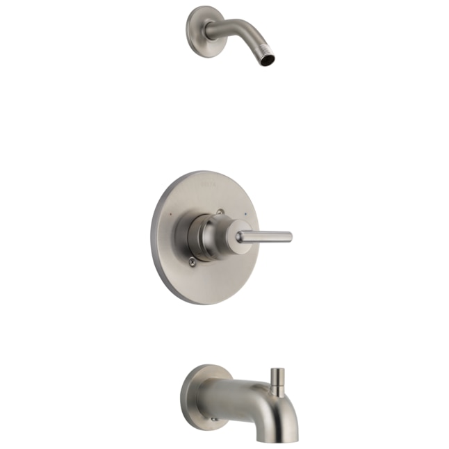 Shower Faucet In The Faucets, Delta Trinsic Stainless 2 Handle Bathtub And Shower Faucet