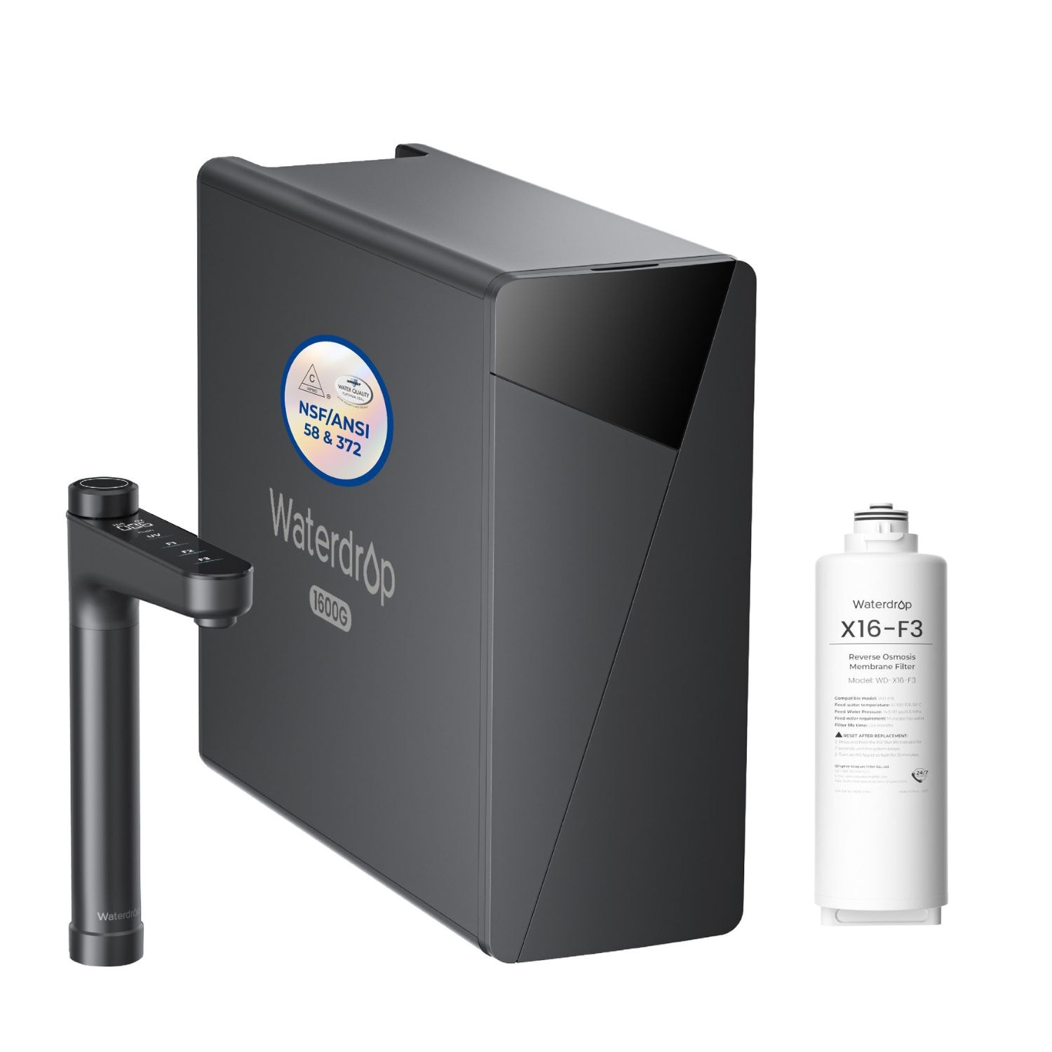 Waterdrop B-WD-X16-F3SET Reverse Osmosis System 9-stage Multi-method Reverse Osmosis Filtration System