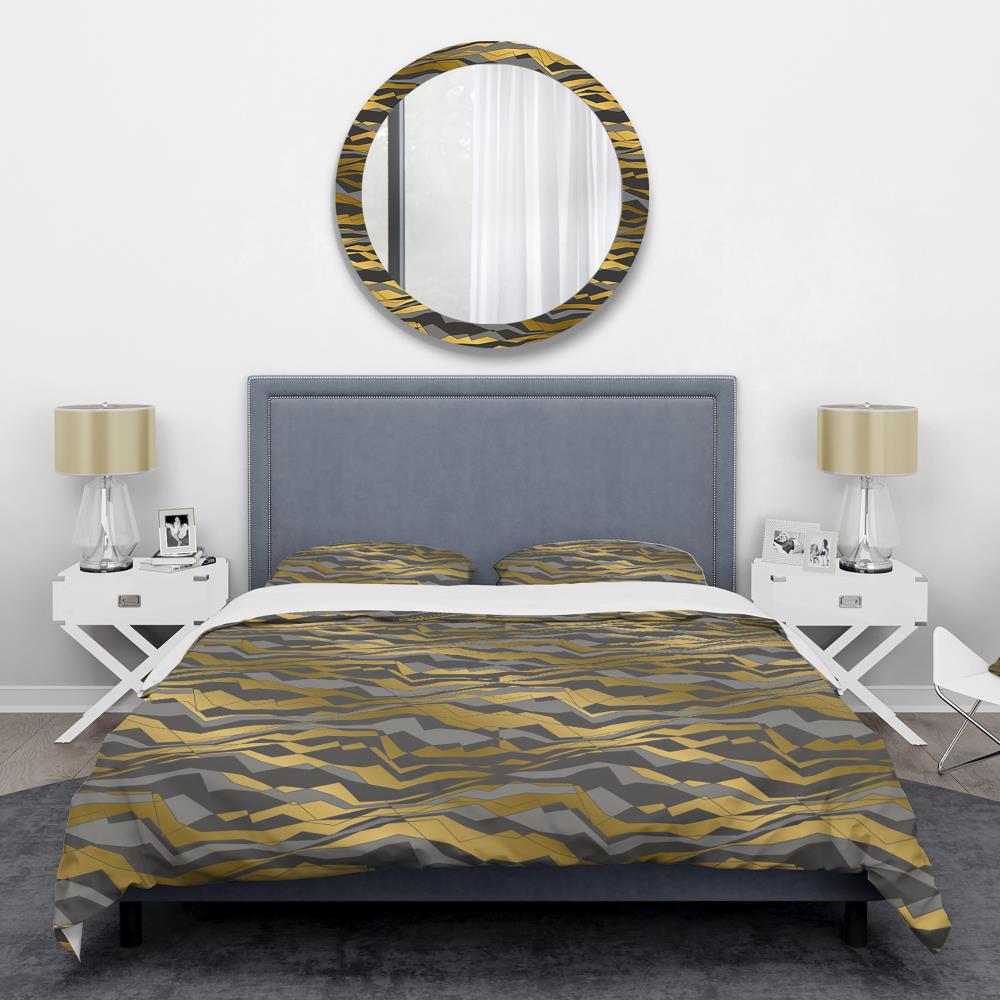 Designart BED24393-T 3 -Piece Gold Twin Duvet cover Set