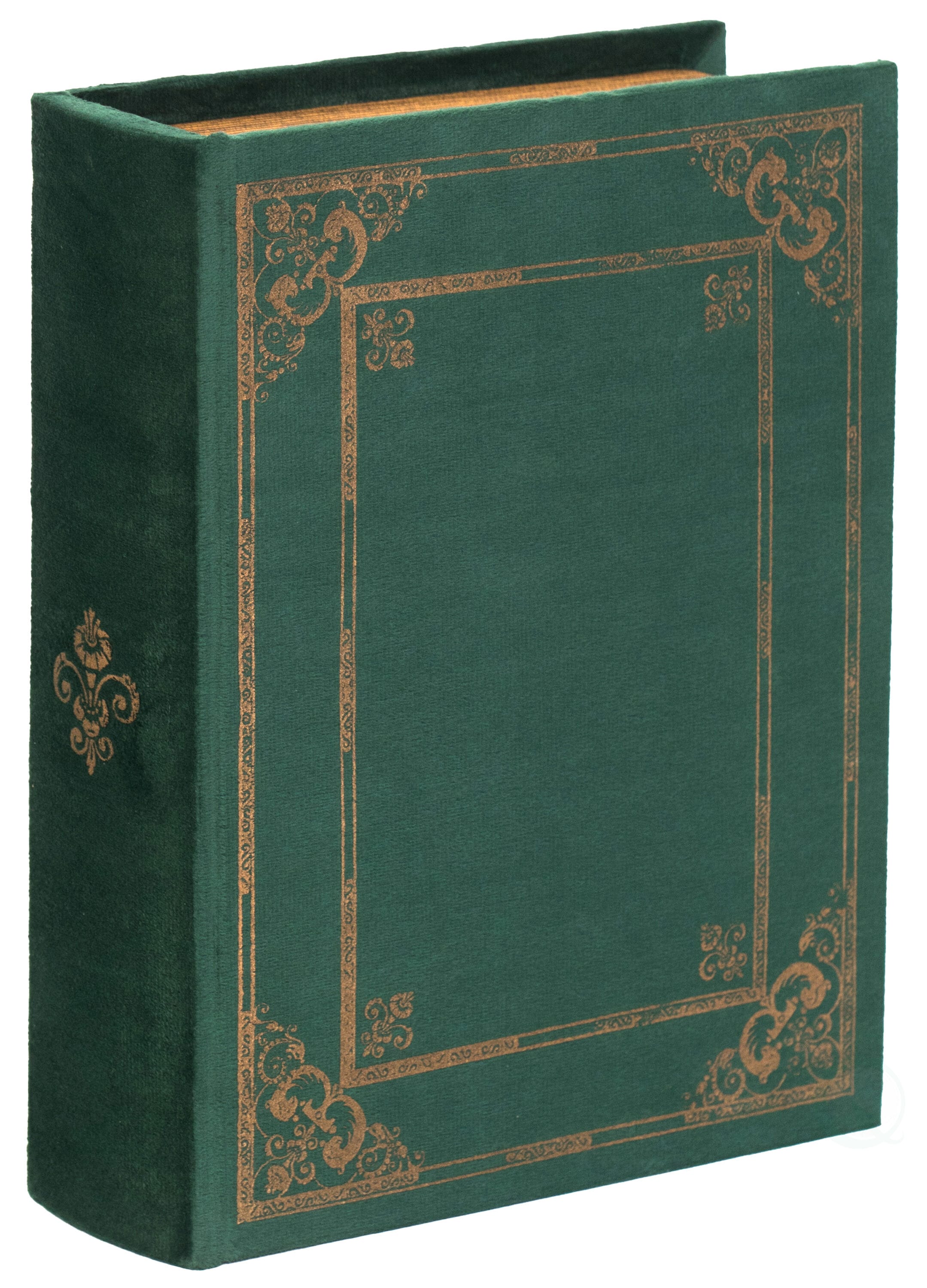 Vintage Green Velvet Book-Inspired Trinket Storage Box