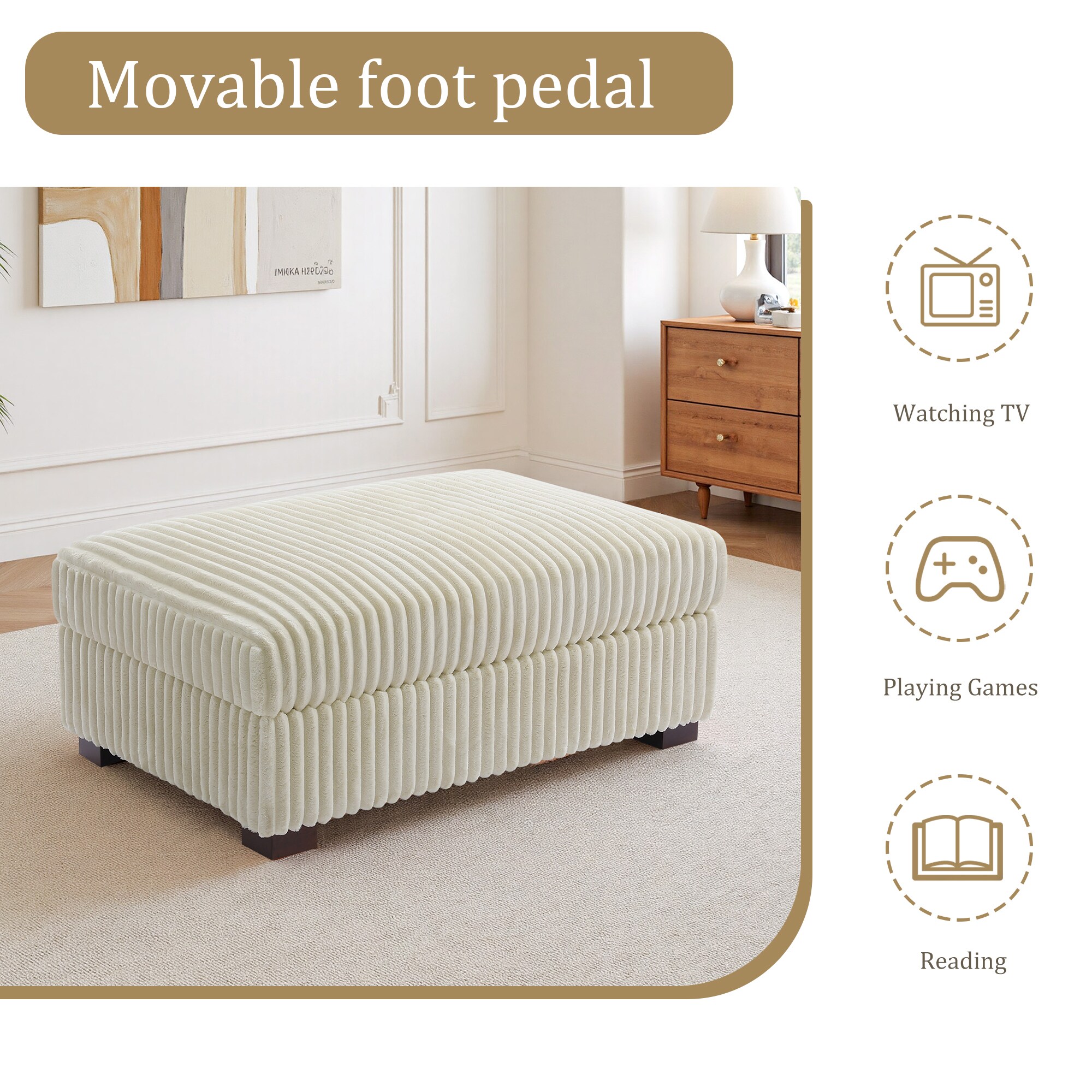 Dreamsidea CS07-RH WHI-OT Indoor-Ottomans - View #8