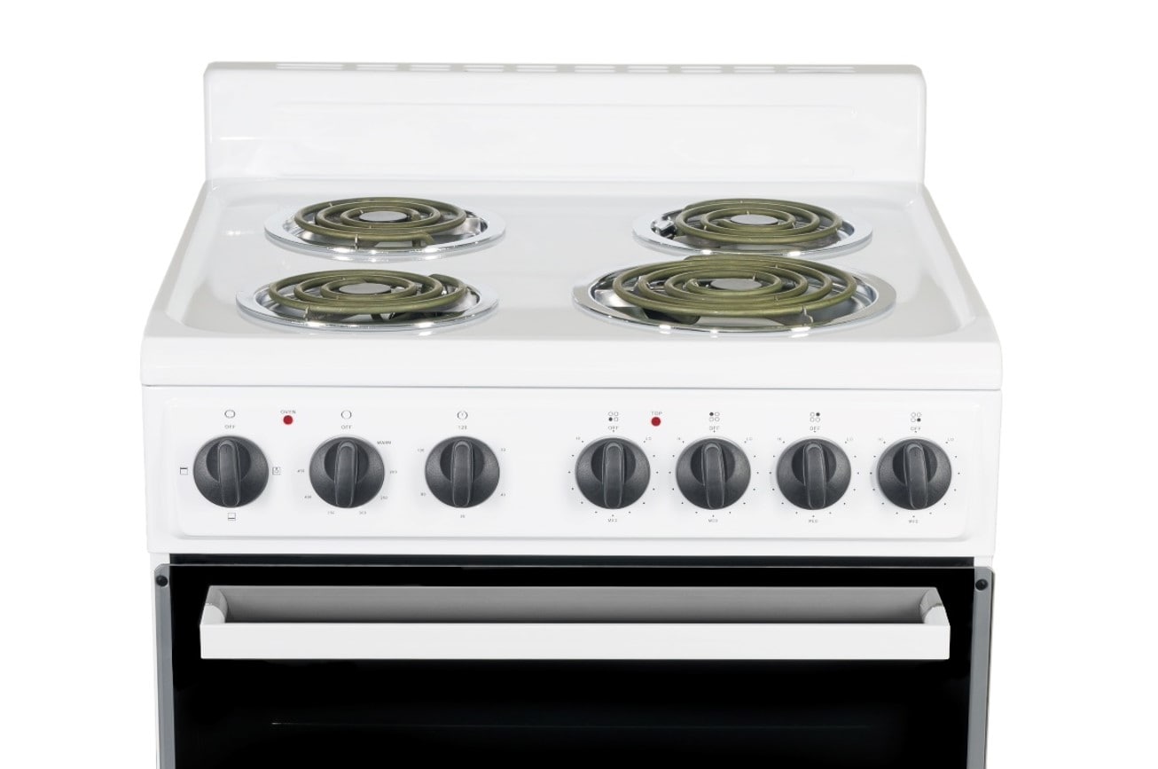 Premium Levella PRE2426GS 24 Smooth Top Electric Range with 4 Burners and 2.6 Cu. ft. Single Oven - Stainless
