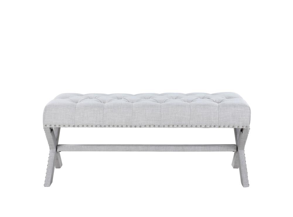 Chic Home Design FBH2765-LW Dalit Modern Grey Accent Bench 45.25-in x 16.69-in x 19.31-in