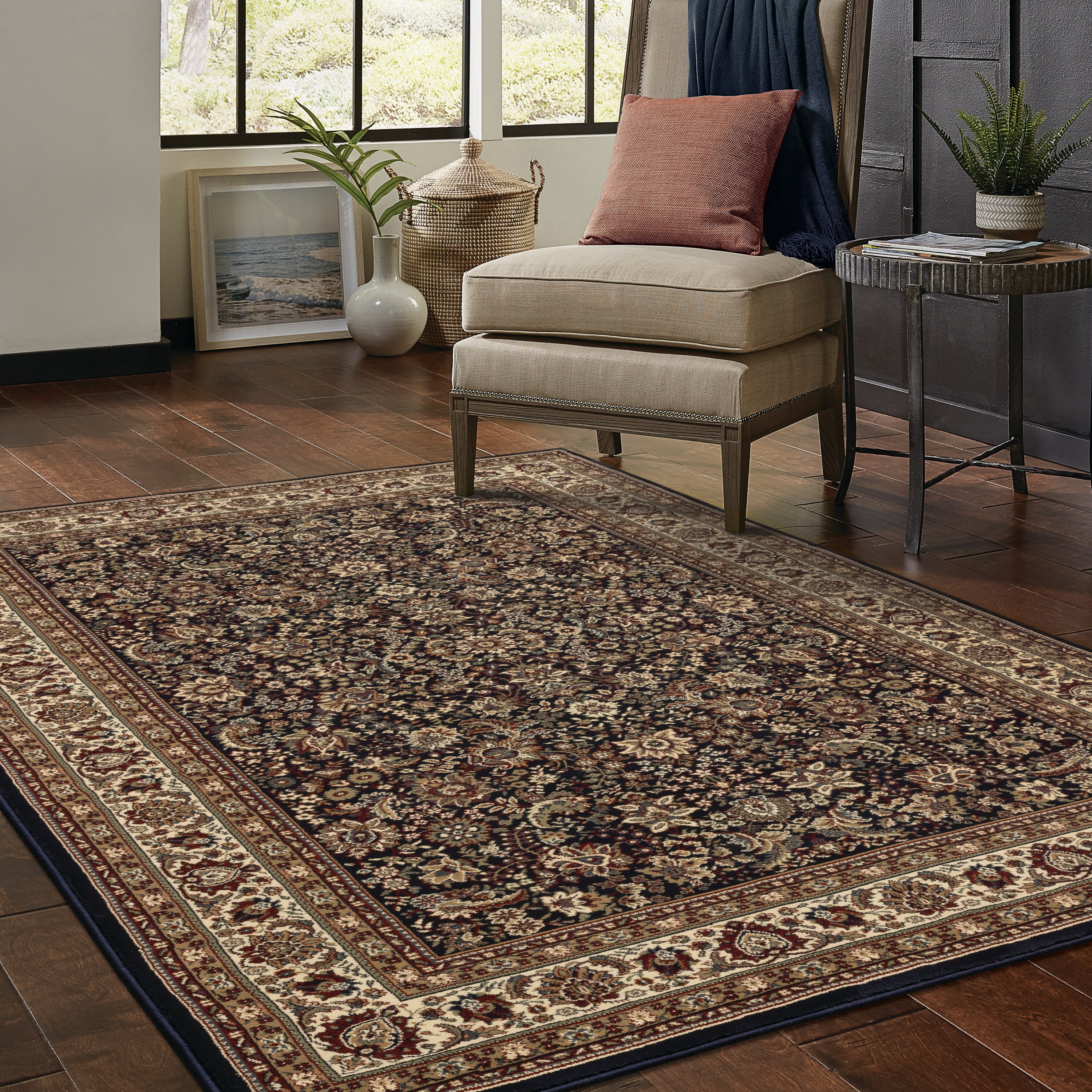 allen + roth Woodland 4 x 6 Brown Indoor Geometric Lodge Area Rug in the  Rugs department at