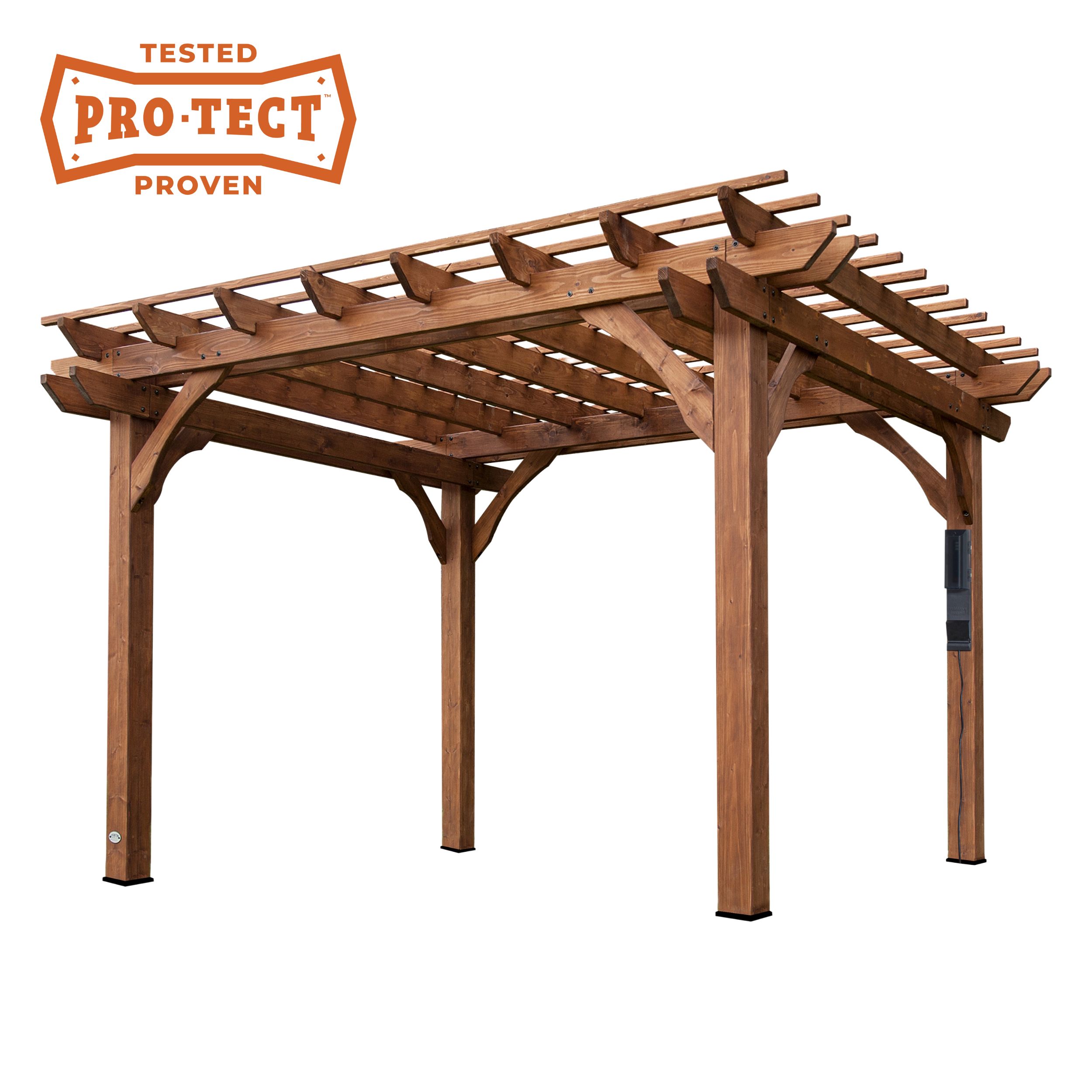 Cedar Wood 12' x 10' Outdoor Pergola with Canopy