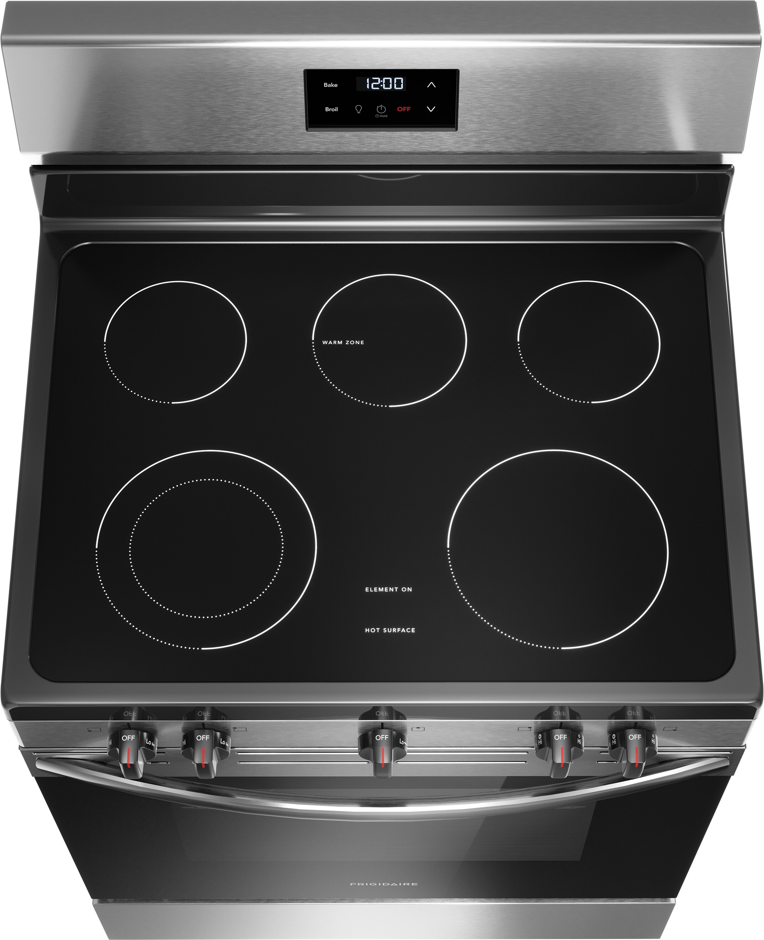 Frigidaire 30-in Glass Top 5 Burners 5.3-cu ft Freestanding Electric Range (Stainless Steel)