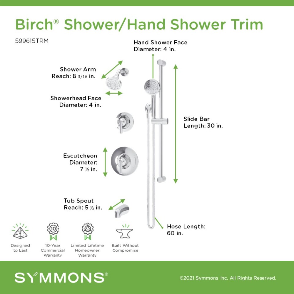 Symmons 599615TRM Tub-Shower-Faucets - View #2