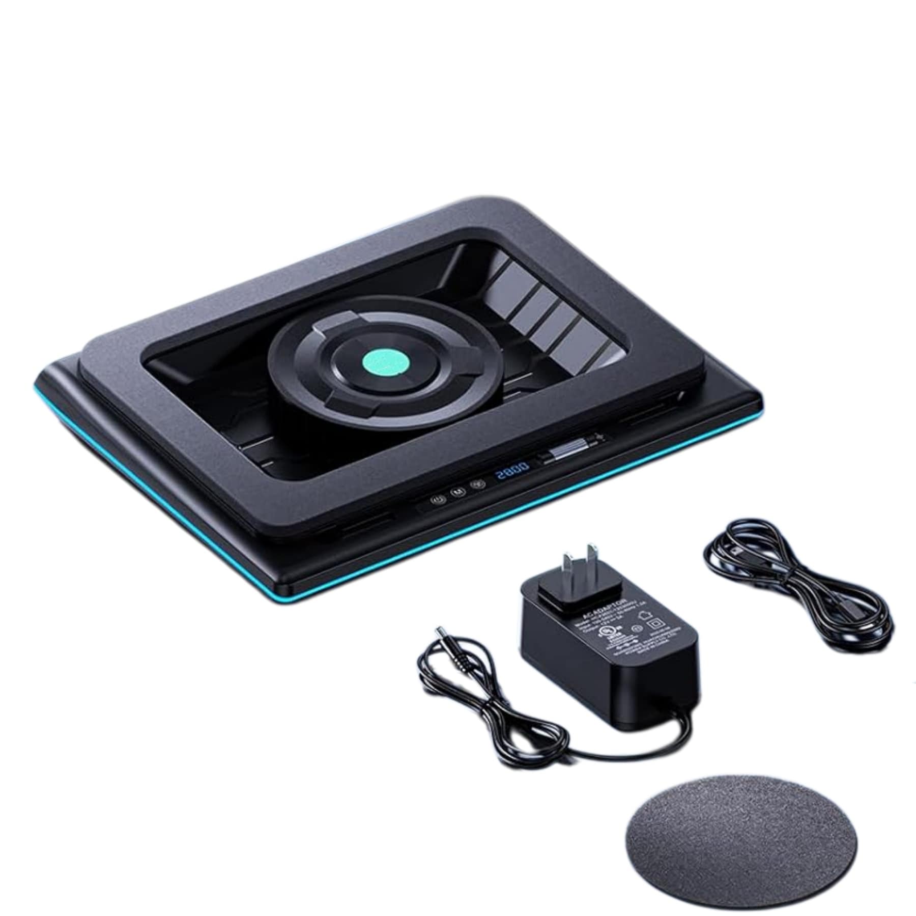 Etokfoks Gaming Laptop Cooling Pad with 5 5 Inch Turbo Fan Adjustable Speed RGB Lighting Dust Filter 3 Port USB Hub #LETIMM6RB