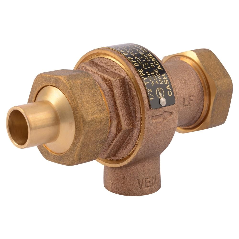 Cash Acme 22760-0000LF 1/2-in Brass Copper Sweat Backflow Preventer