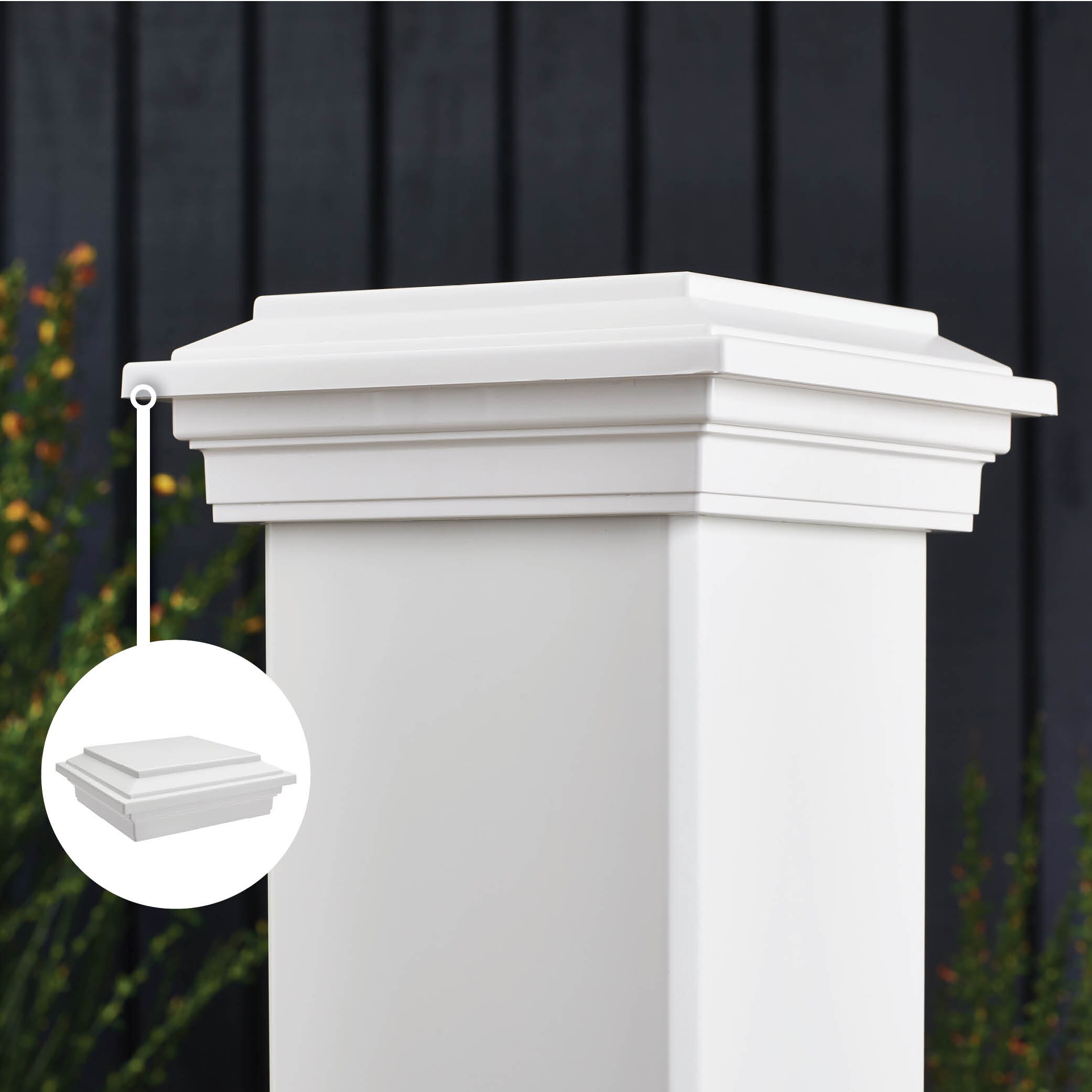 Trex 024293 6-in x 6-in Transcend Classic White Composite Deck Post Cap
