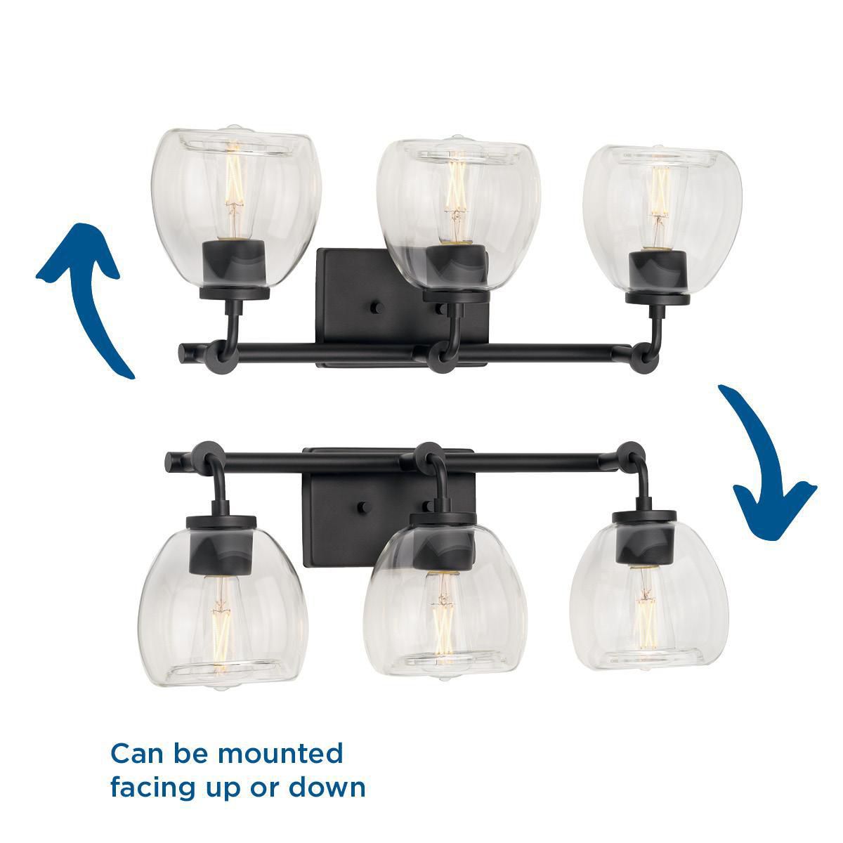 Graphite Industrial 3-Light Bath Vanity Fixture
