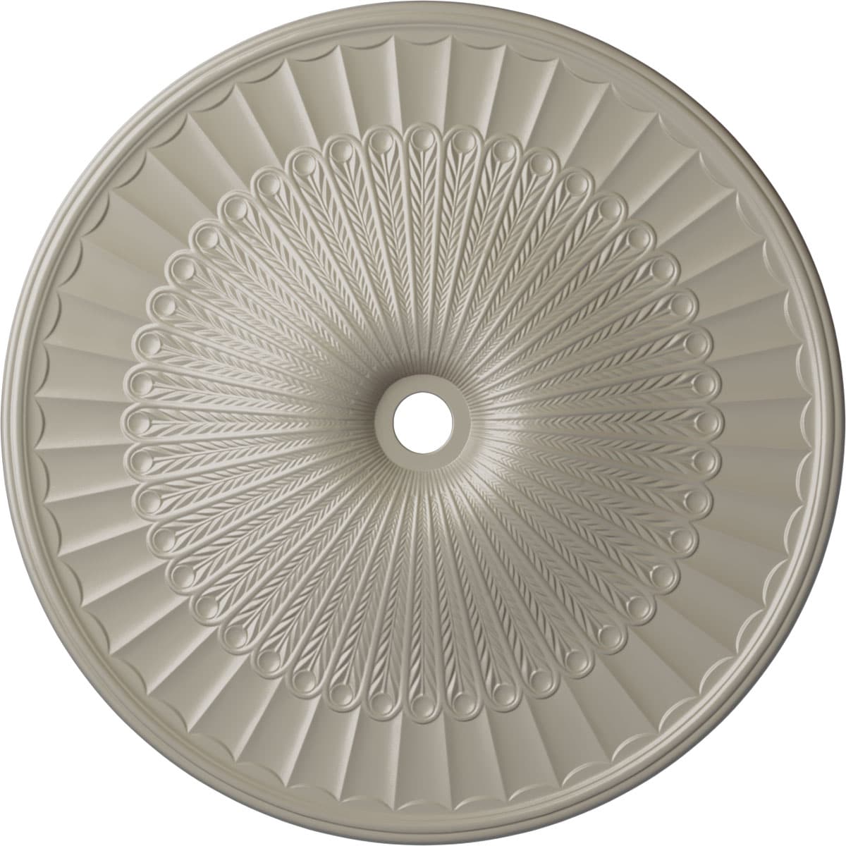 Ekena Millwork CM51GLPWS Galveston 51-in W x 51-in L Painted Pearl White Polyurethane Whole Ceiling Medallion
