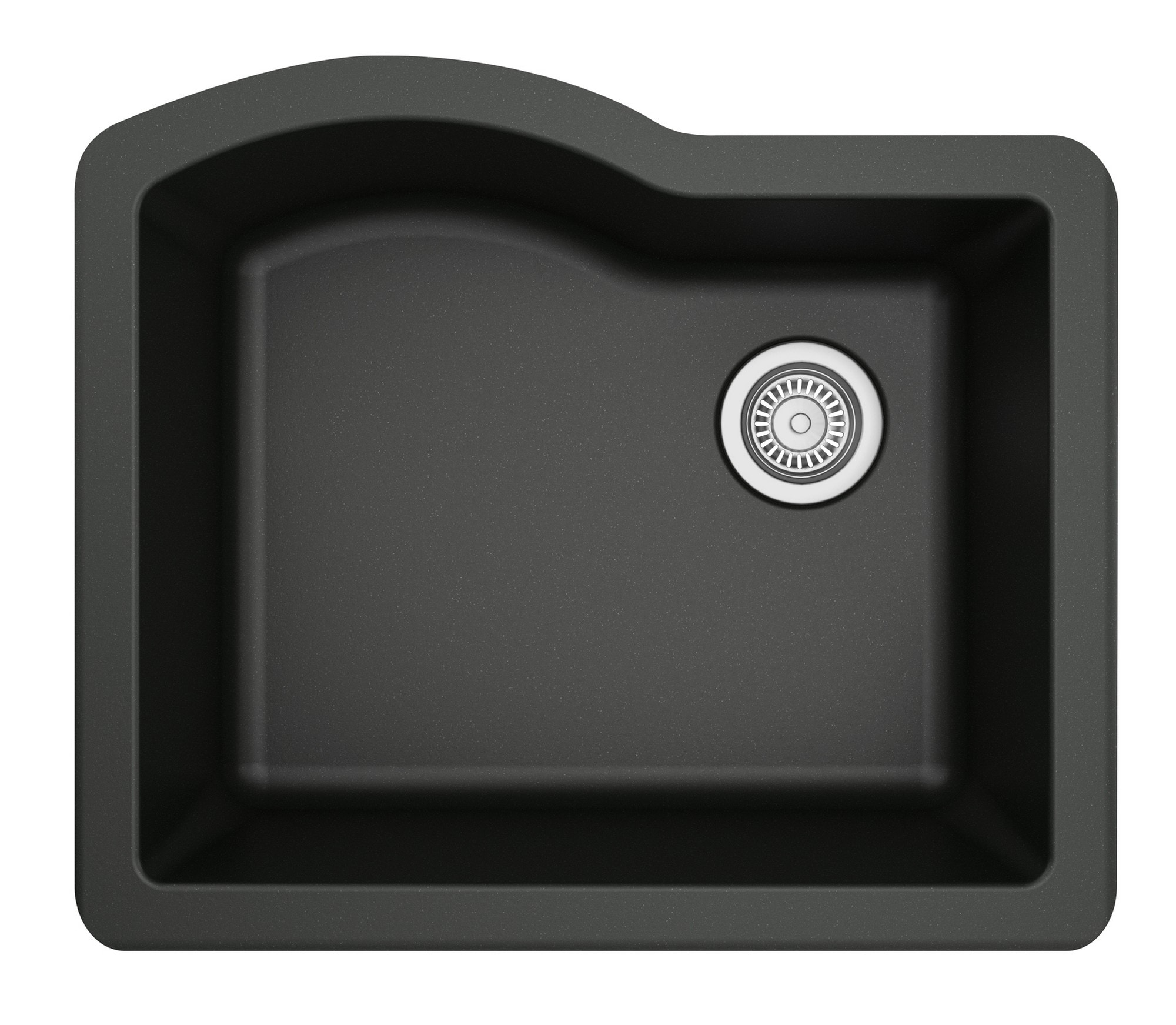 Karran Undermount 24-in x 20.75-in Black Quartz Single Bowl Kitchen ...