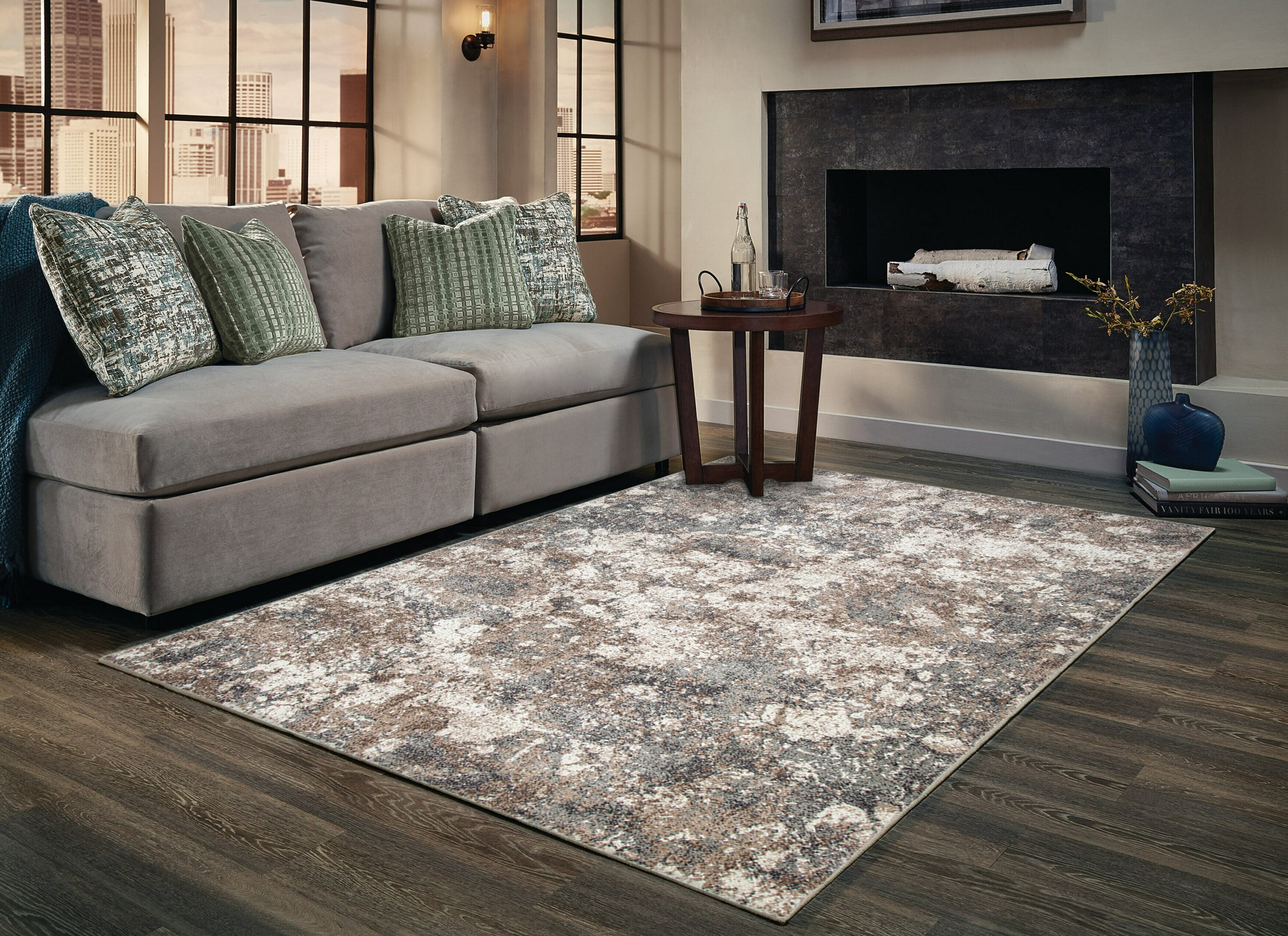 MDA Rugs AR0358 Artemis 5 x 7 (ft) Loomed Polypropylene Neutral Rectangular Indoor Abstract Area rug