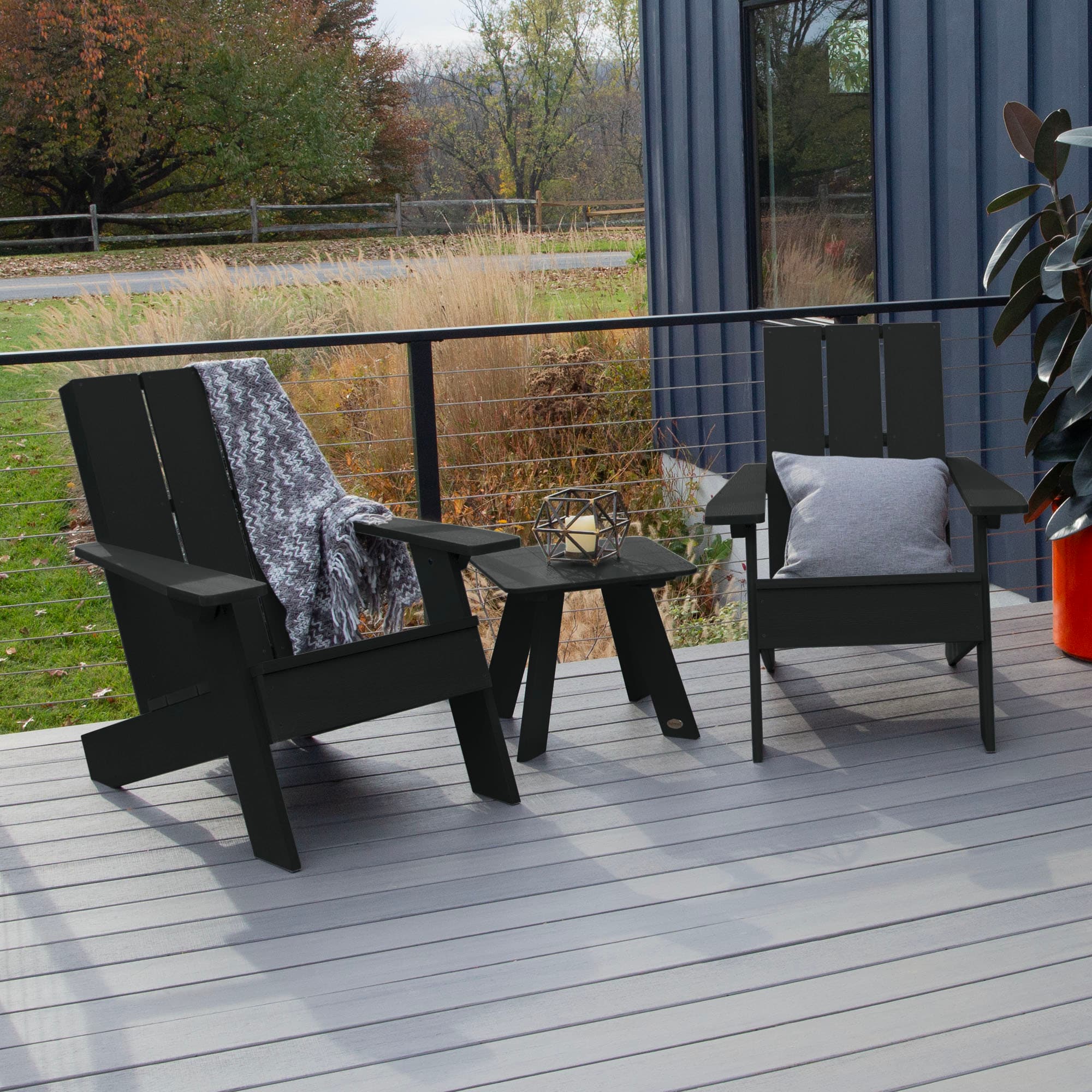 highwood AD-KITAD01-BKE The Italica Modern 3 -Piece Patio Conversation Set