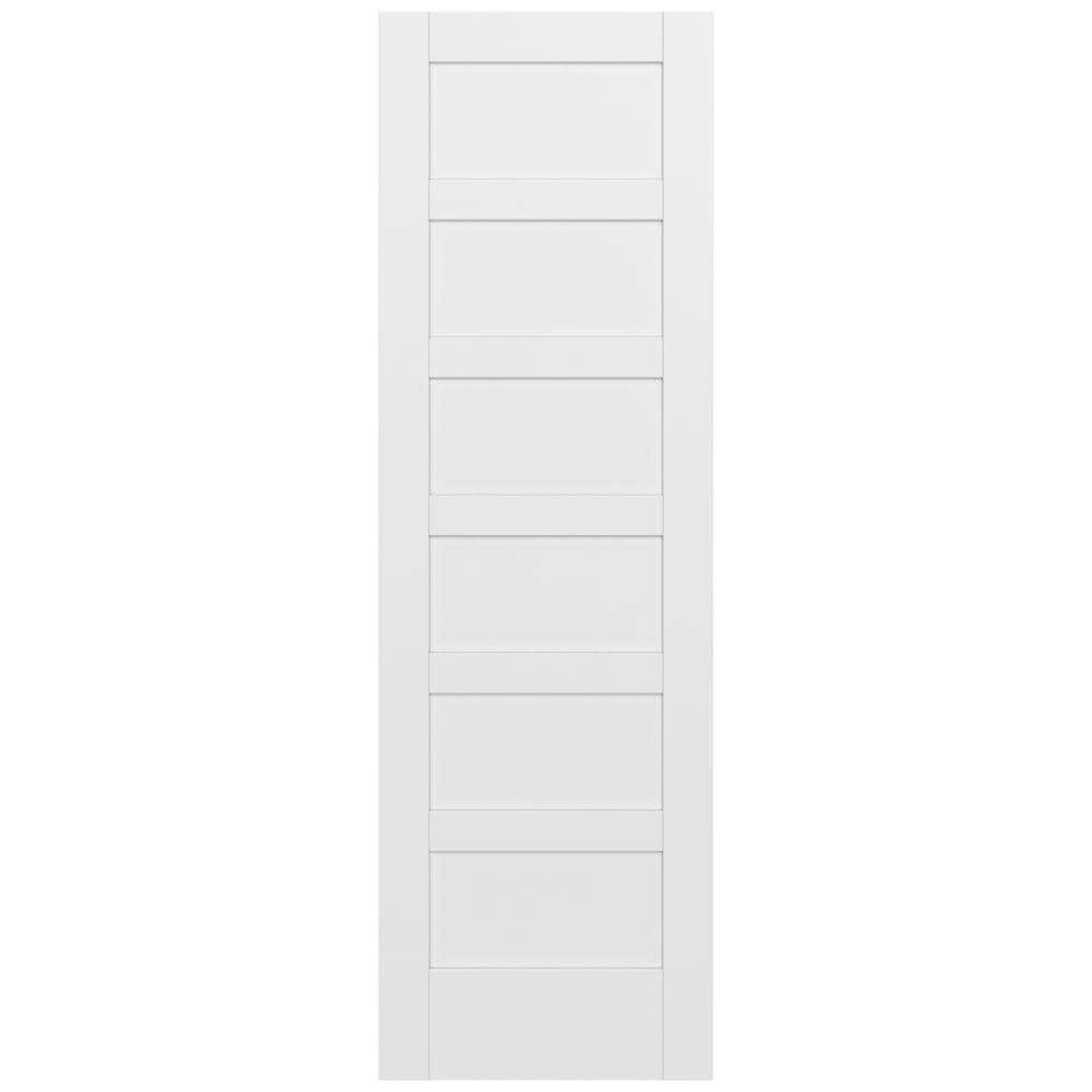 JELD-WEN LOWOLJW221100442 MODA Shaker 28-in x 96-in Primed 6-panel Smooth Solid core Primed MDF Slab Door