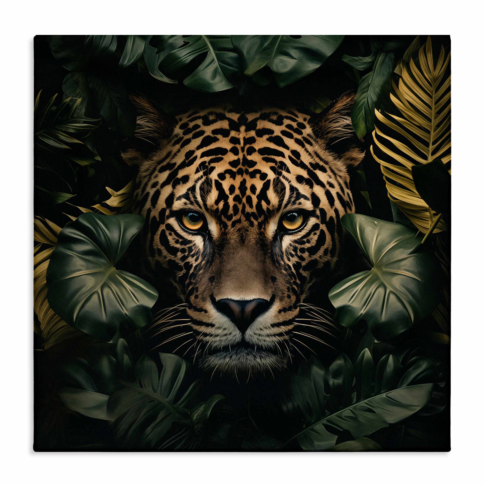 Stupell Industries BS-736-CN-30X30 Leopard in Exotic Palms Canvas design by Heidi K.