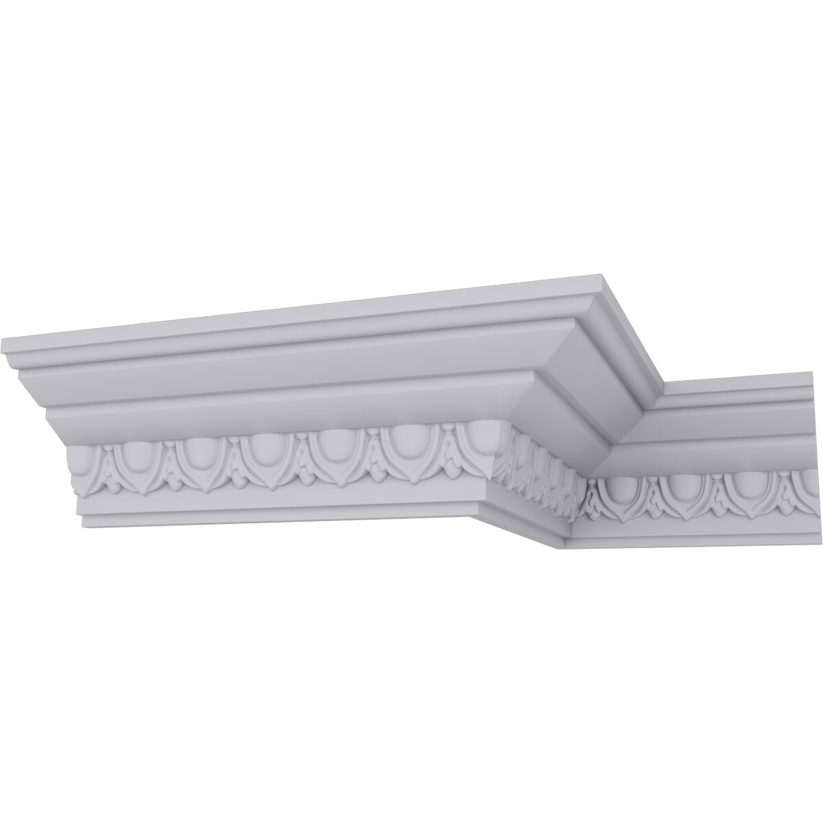 Ekena Millwork MLD03X03X04EG Egg and Dart 3-1/2-in x 7-ft 10-1/2-in Primed Urethane MLD03X03X04EG Crown Moulding