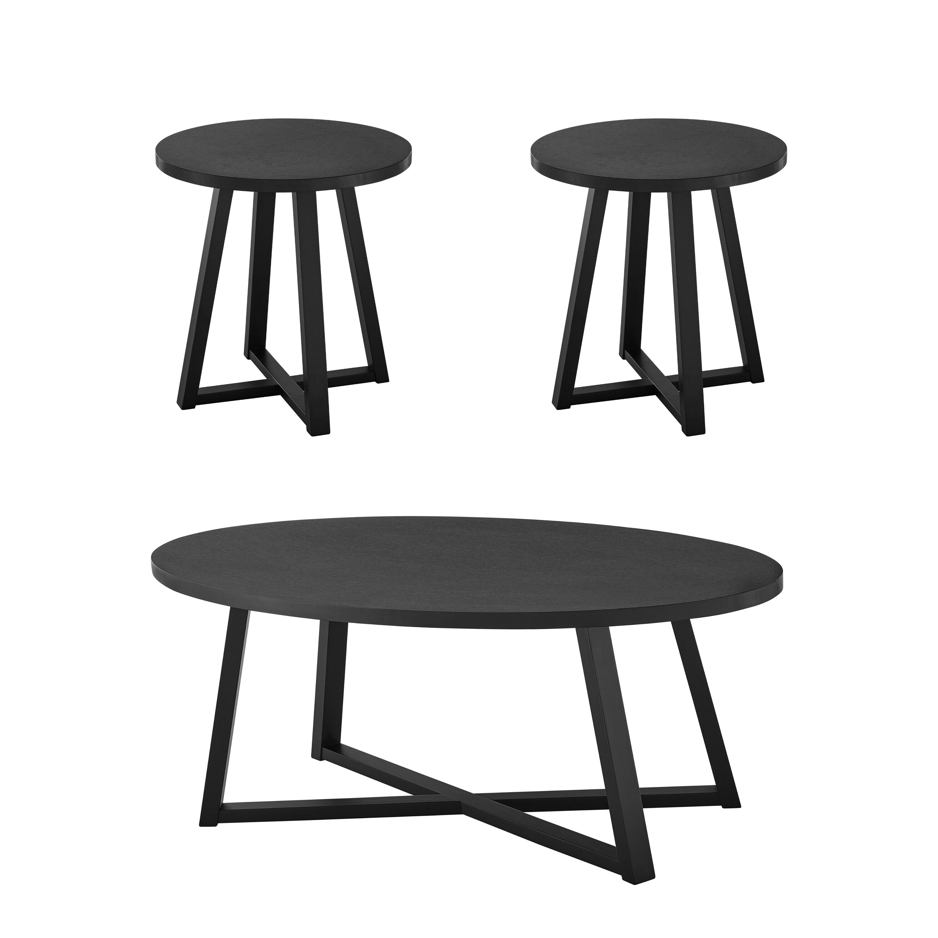Roundhill Furniture OS0165BK Accent-Table-Sets - View #2