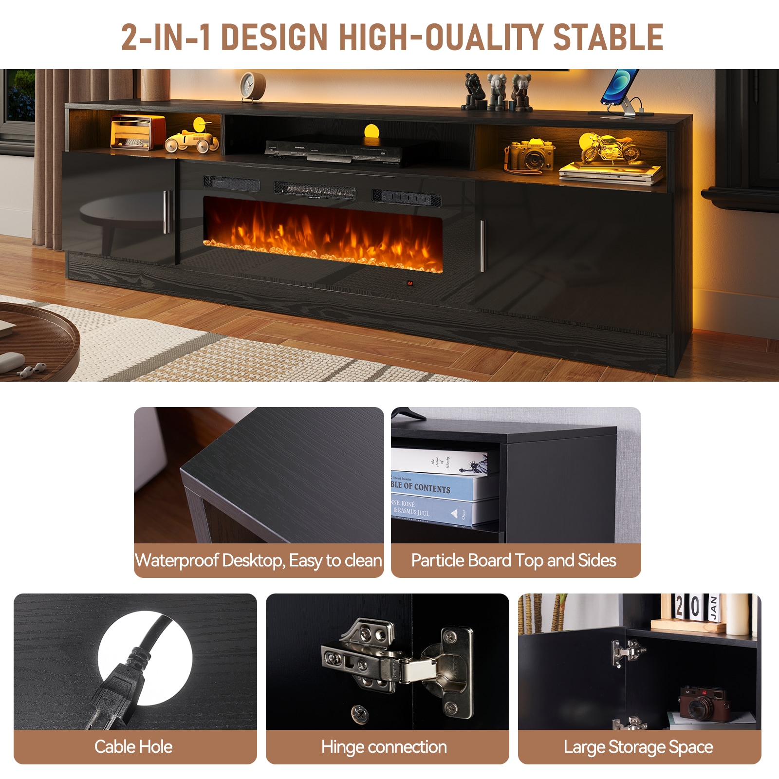 AOXUN H21025BR-15+H20024 Electric-Fireplaces - View #2