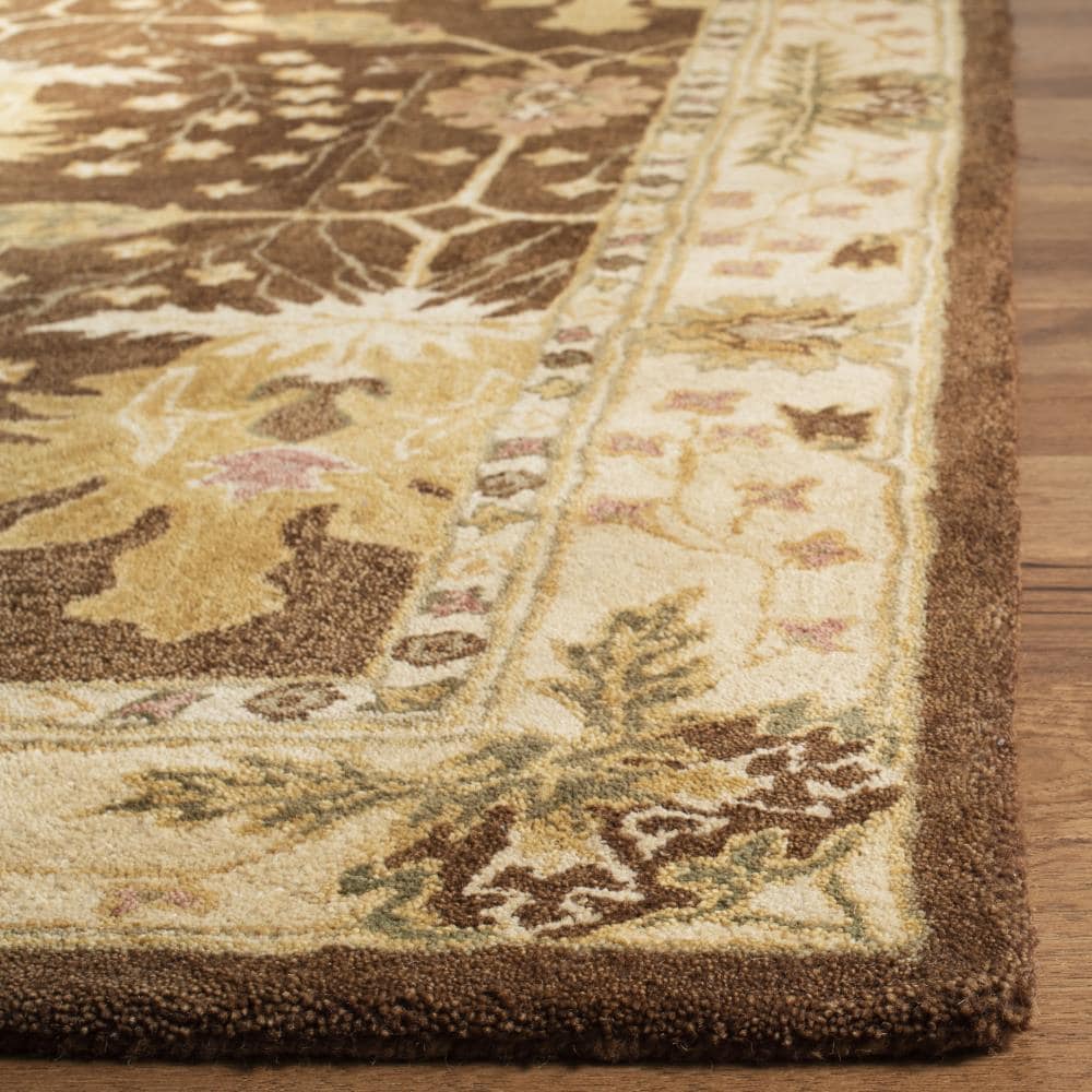 Hand-Tufted Brown and Beige Wool 4' x 6' Rectangular Rug