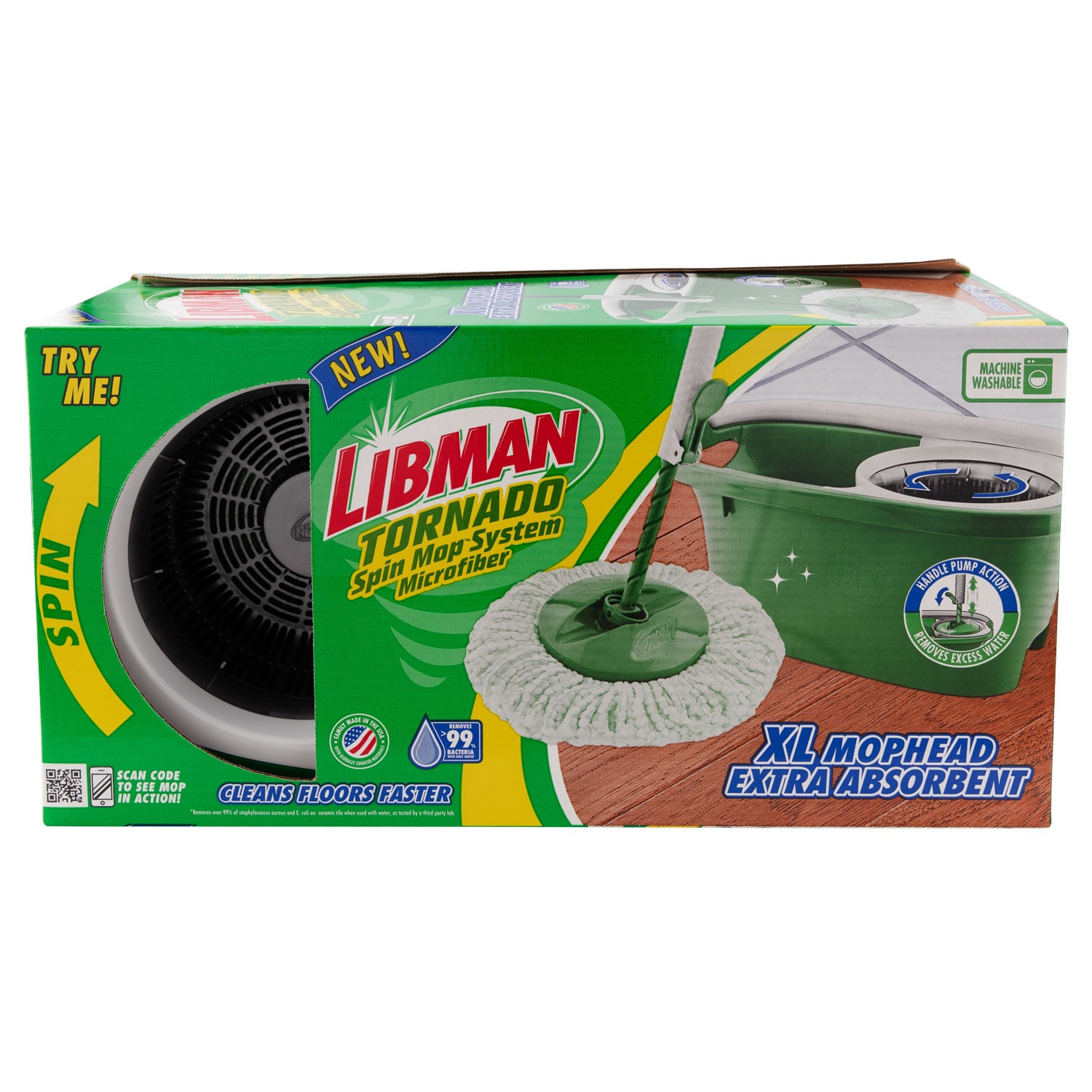 Libman 1025342 14 in. Tornado Spin Mop with Bucket, Green & White, 1 -  Kroger
