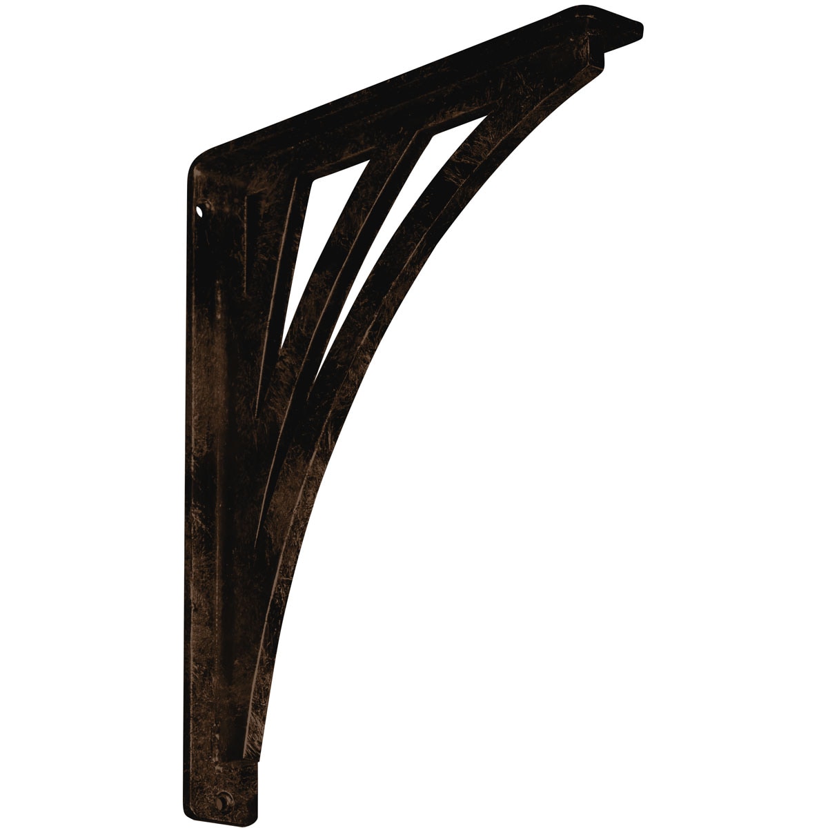Ekena Millwork BKTM01X10X12SNEABZ Nevio 10-in x 1.5-in x 12-in Antique Bronze Wrought Iron Mounting Bracket
