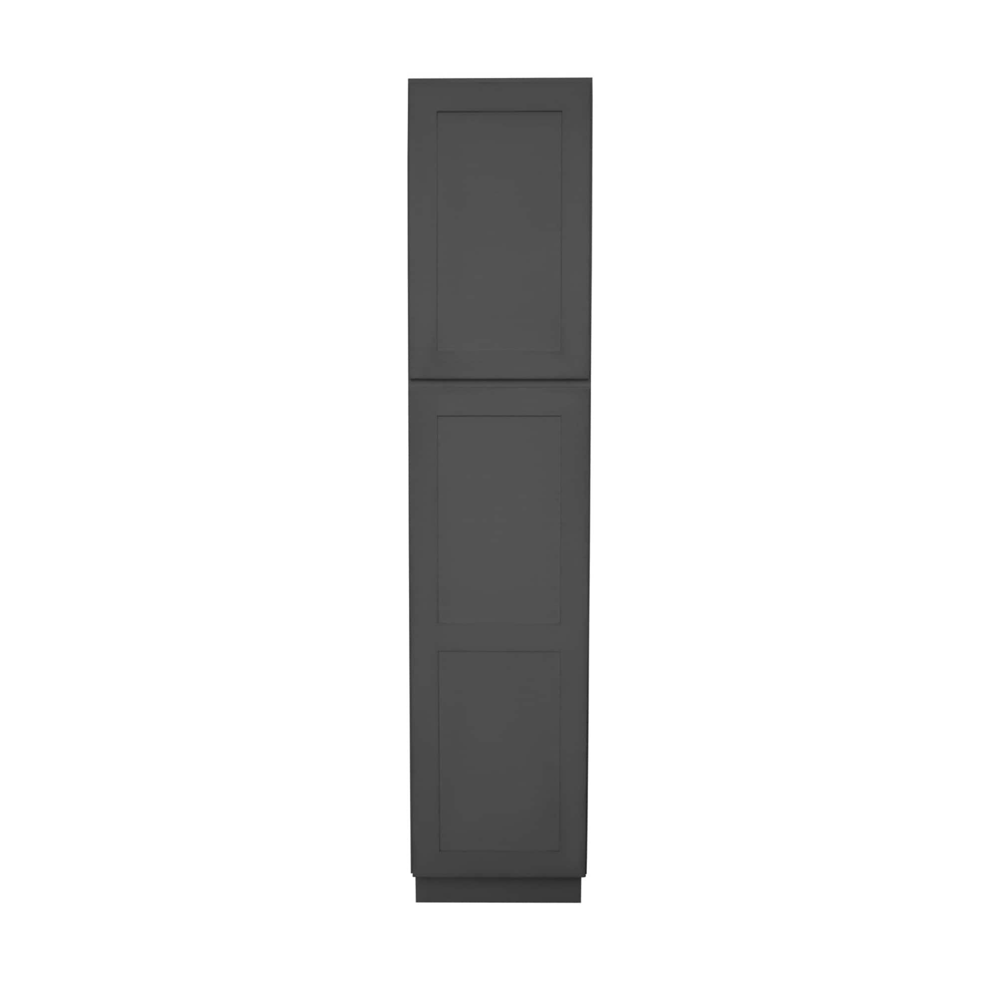 RELIABILT Calder 18-in W x 90-in H x 24-in D Dark Gray Painted Pantry Ready to Assemble (RTA) Plywood Cabinet Recessed Panel Shaker