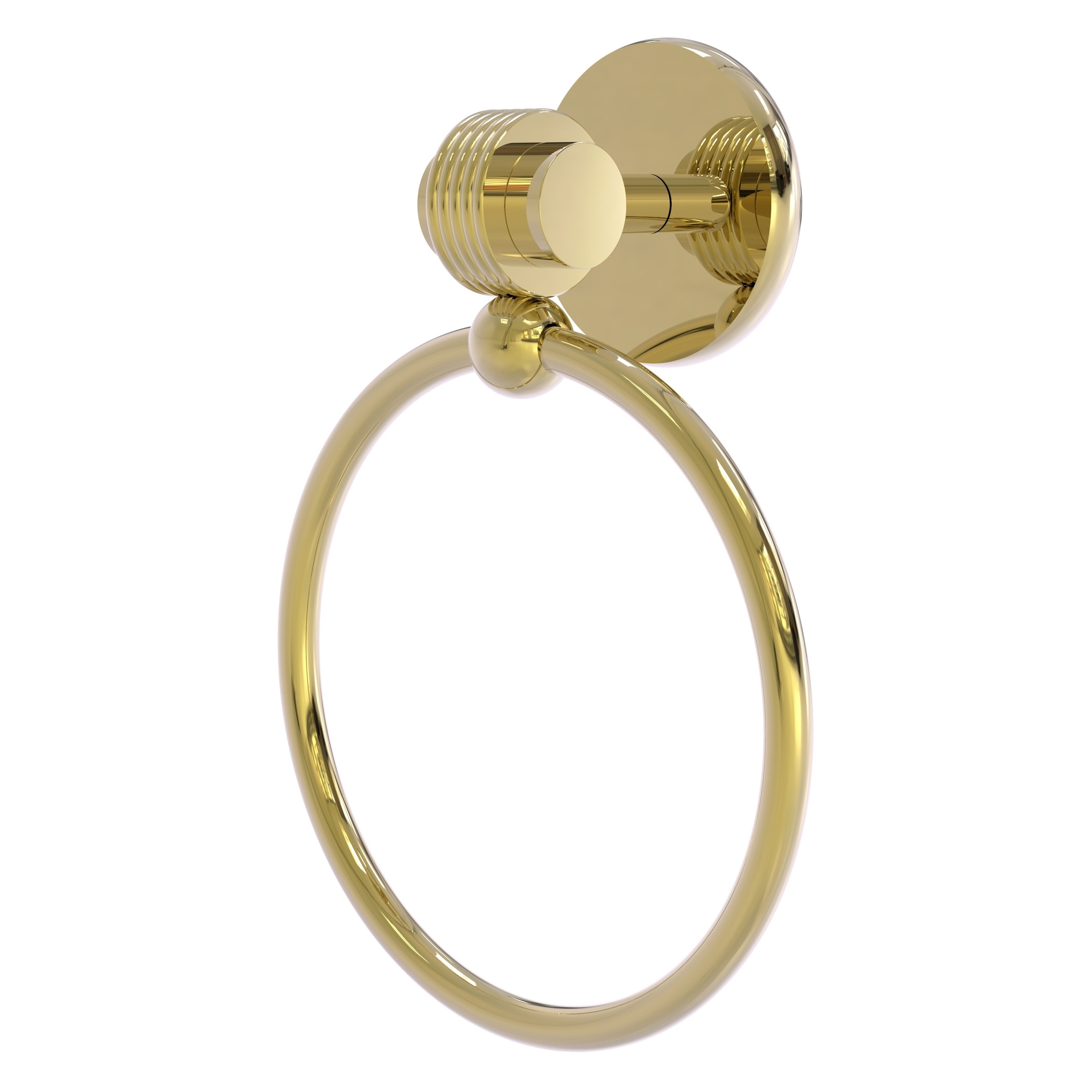 Allied Brass 7216G-UNL Satellite Orbit Two Unlacquered Brass Wall mount Single Towel Ring
