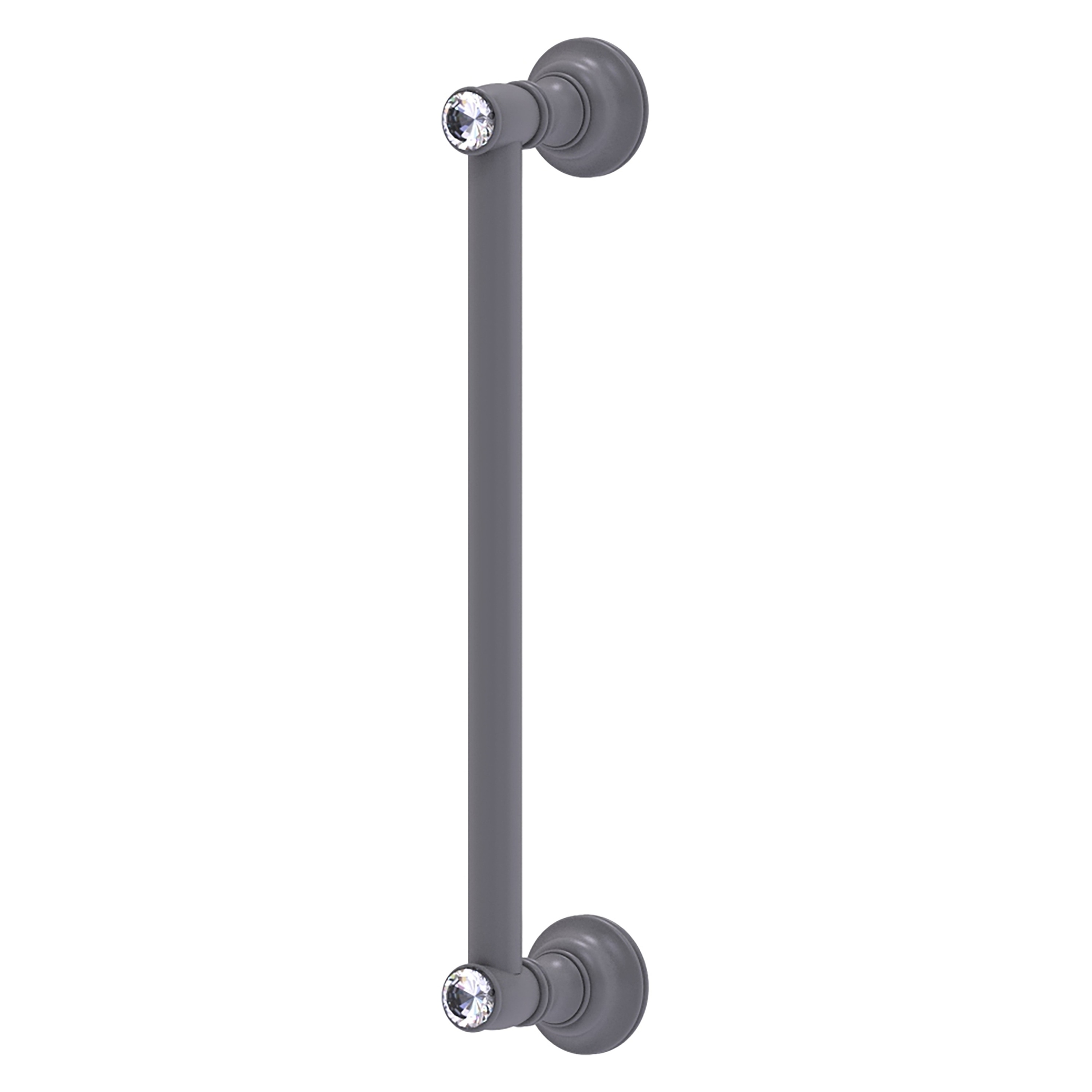 Allied Brass CC-3-12-GYM Carolina Crystal 12-in , 305mm Center to Center Matte Gray Dual Mount Cylindrical Bar For Use on Appliances Drawer Pulls