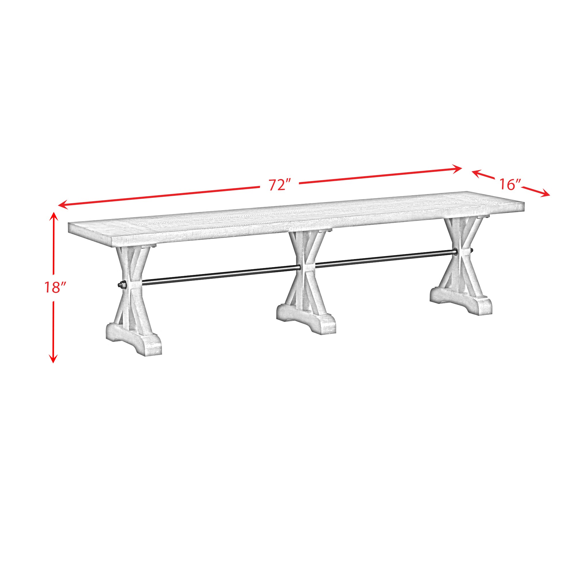 Picket House Furnishings D-12830-3-BN bench - View #5