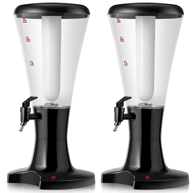 GZMR Black Poly Beverage Dispenser with Stand - 3L Capacity, Hot