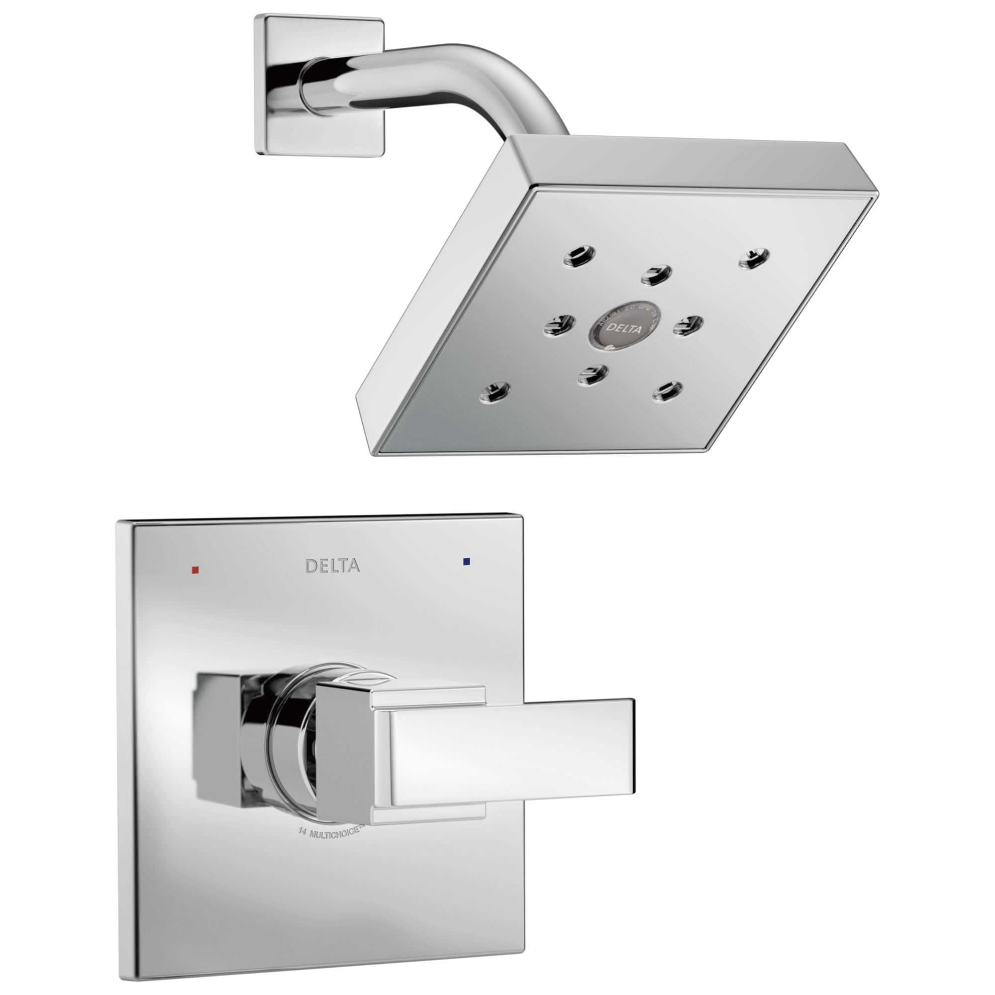 Delta T14267 Ara Chrome 1-handle Single function 5.3125-Inches Square Shower Faucet