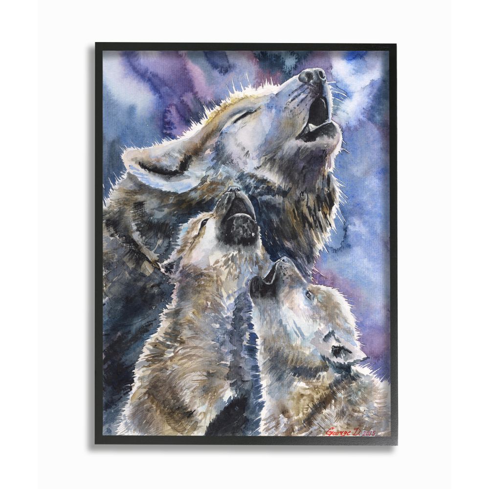 wolf pack howling art