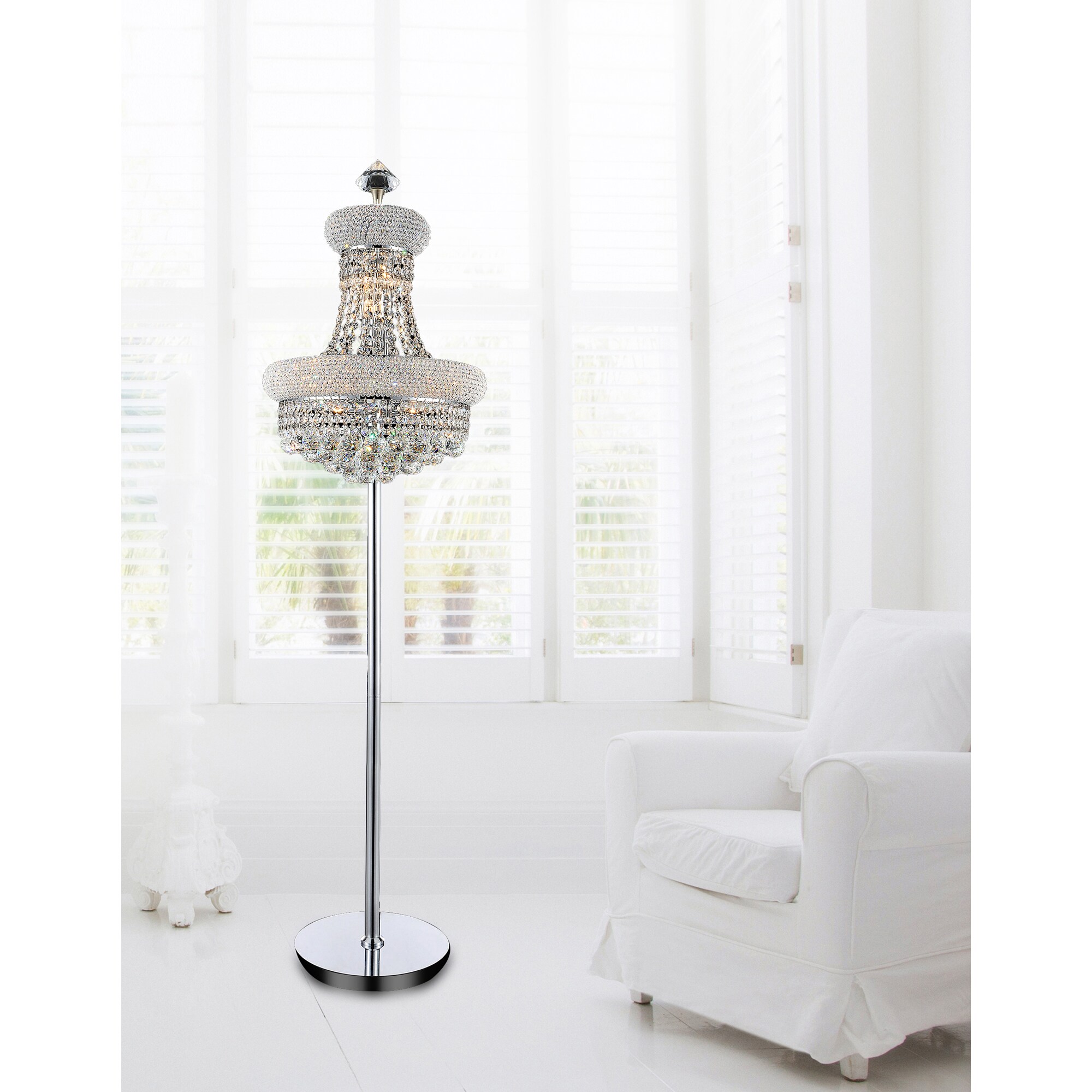 Empire 68" Chrome Crystal-Embellished 8-Light Floor Lamp