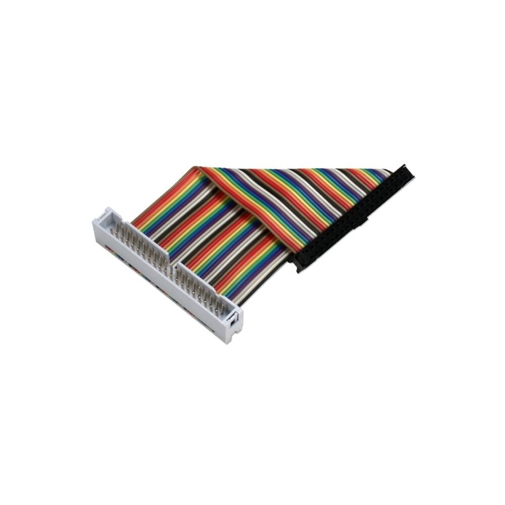  ZX9QVS02660 GPIO 4 in. Ribbon Extension Cable for Raspberry Pi A-Plus, B-Plus, Pi 2 and Pi Zero with 40pins, Rainbow