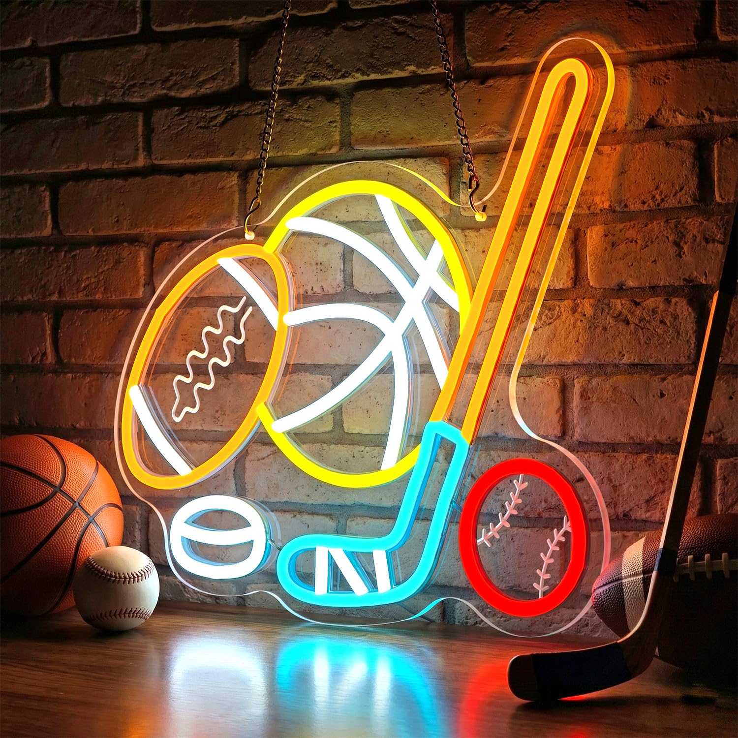 Vrbgify Sports Neon Sign LED Neon Light with Dimmer Multi Sports Neon ...