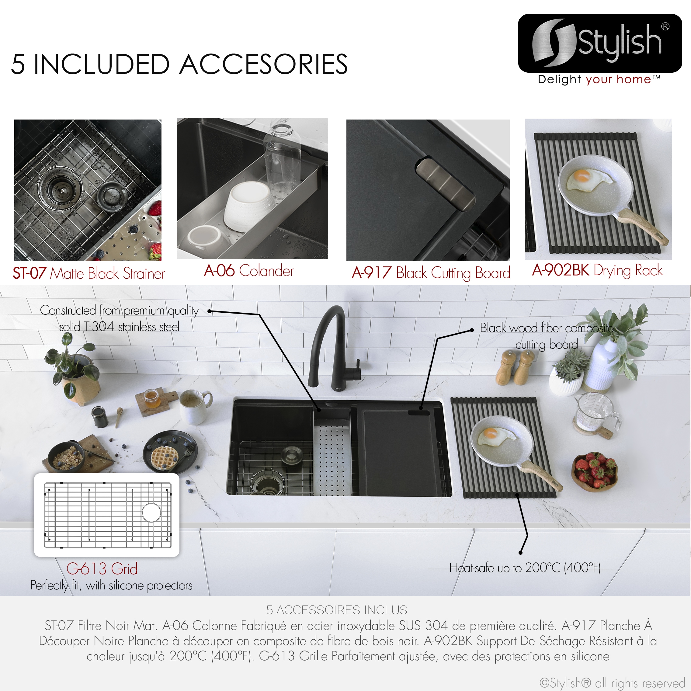 Stylish S-613WNK Kitchen-Sinks - View #12