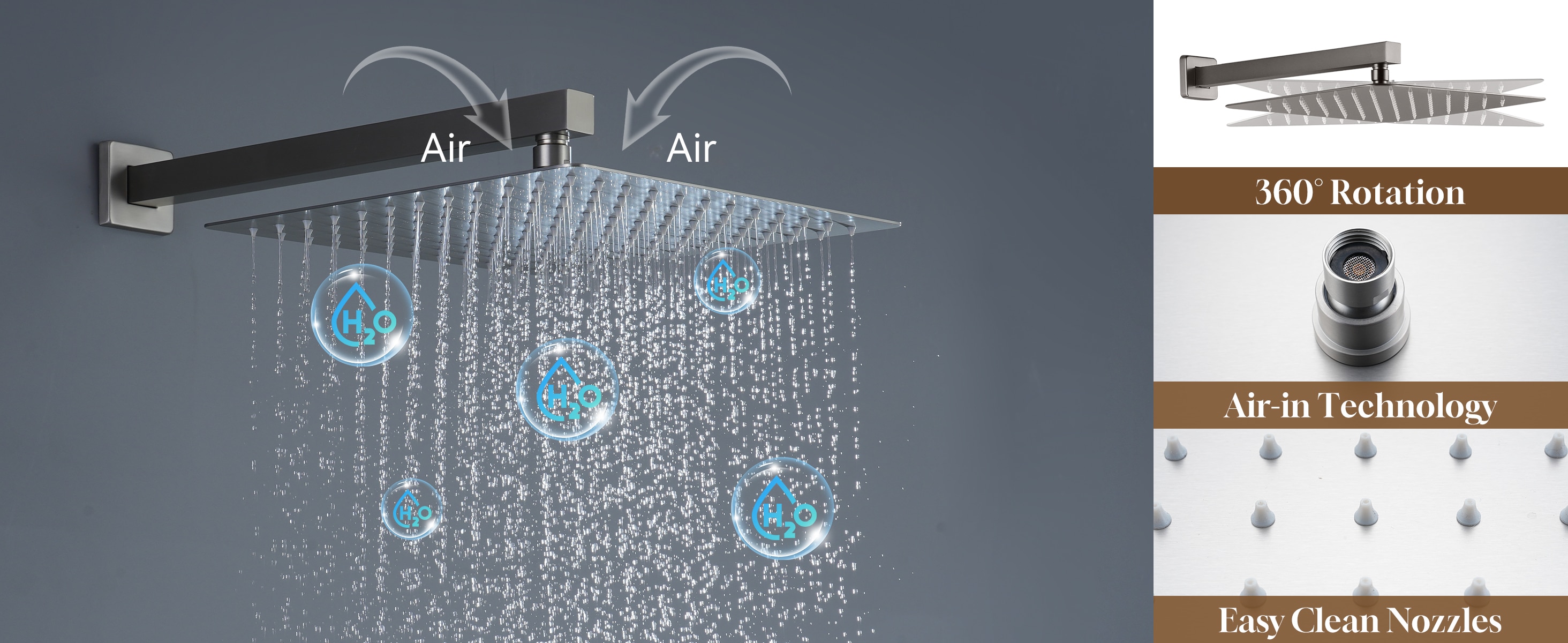 CASAINC M6001-A-12-BN Showerhead-Bar-Panels - View #15